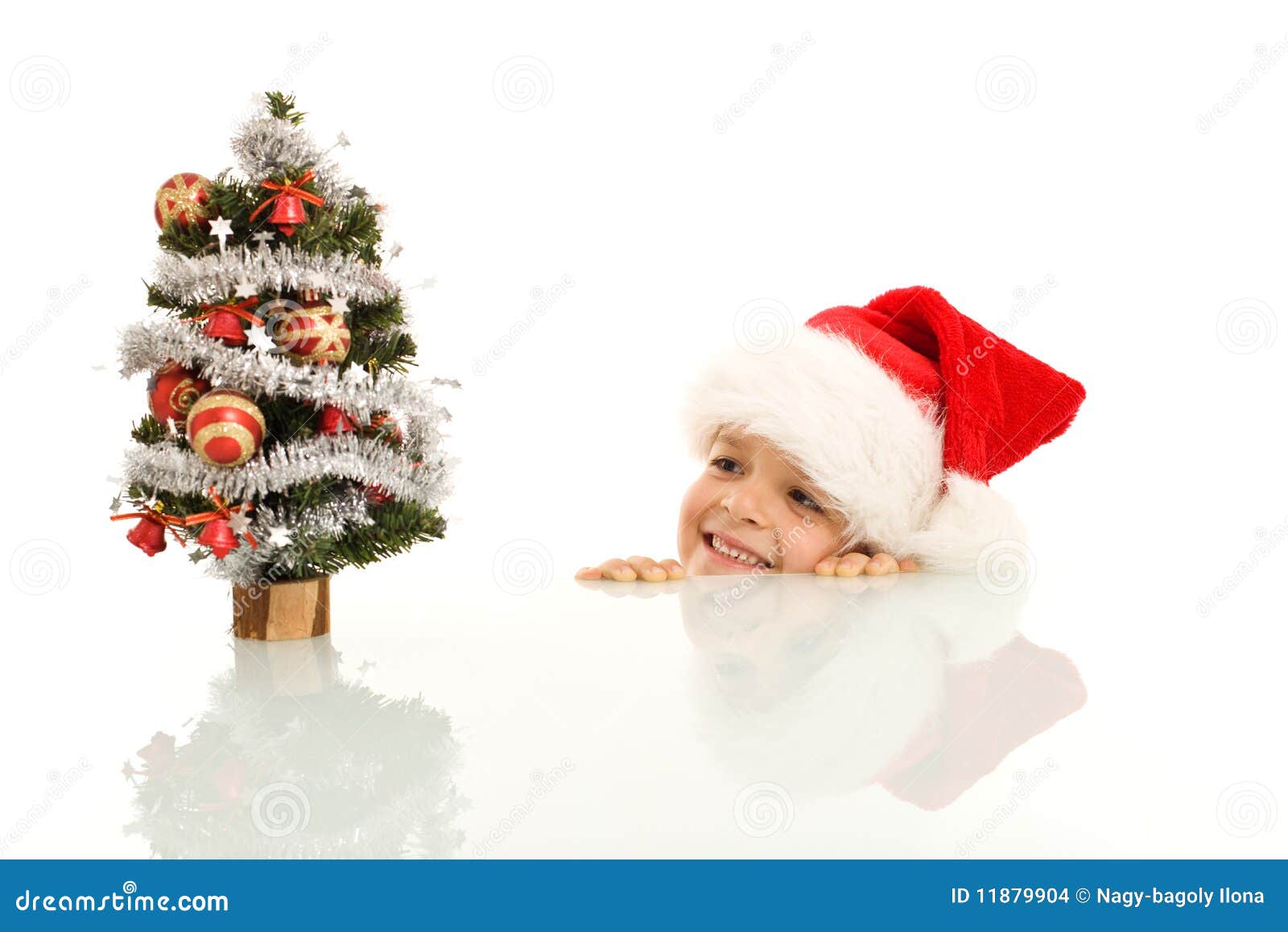Happy Boy with Little Christmas Tree Stock Photo Image of innocence