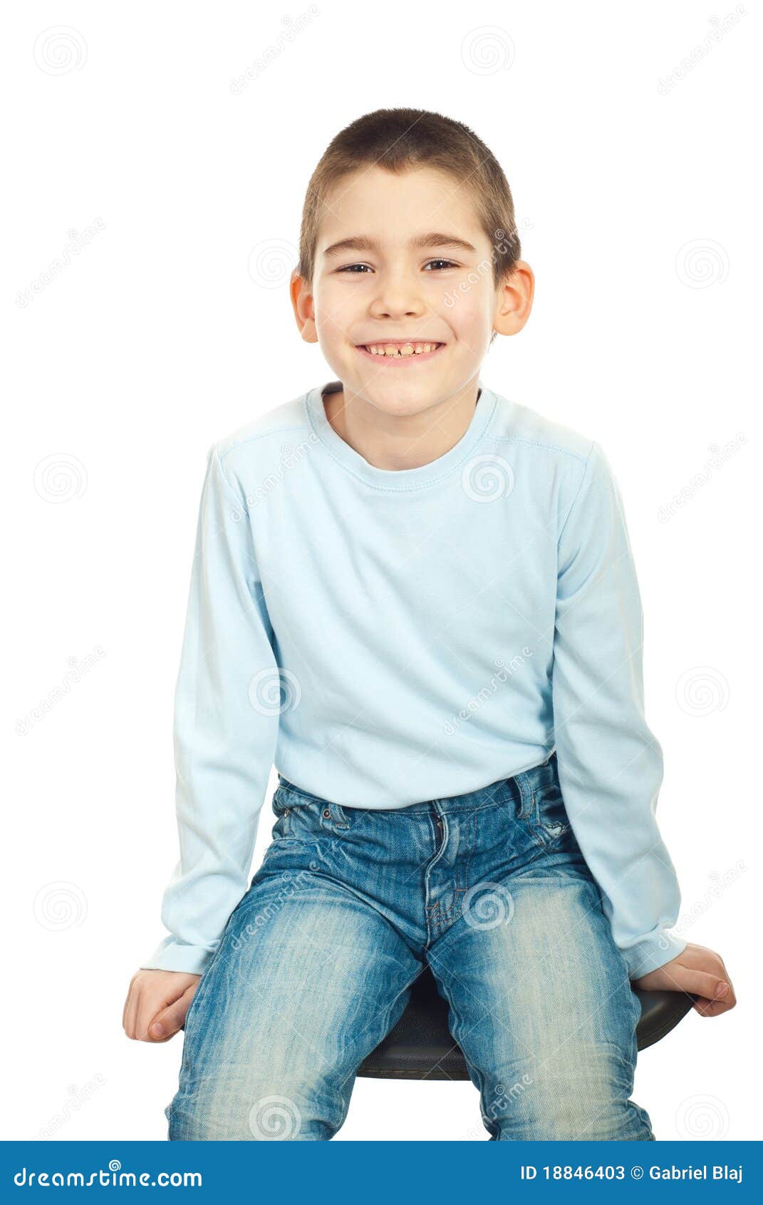 Happy Boy Sitting On Chair Stock Photos Image 18846403