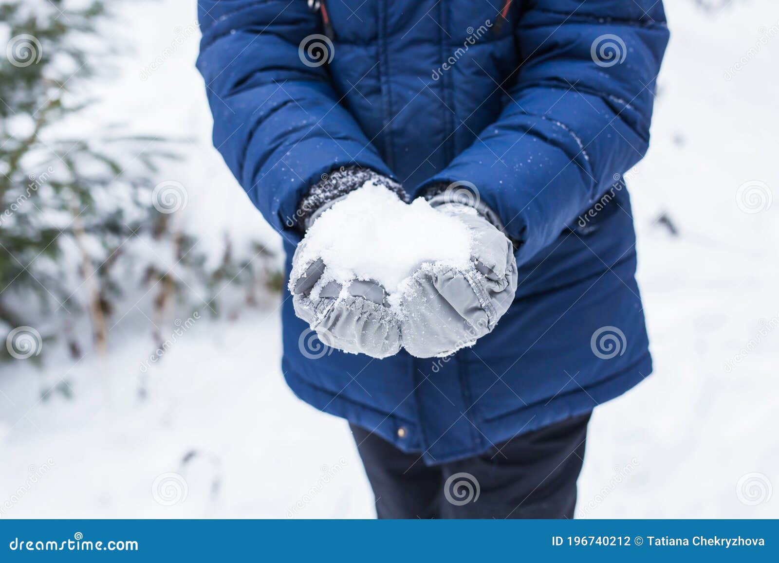 Happy Boy Throwing Snow. Child, Season and Winter Concept Stock Photo ...