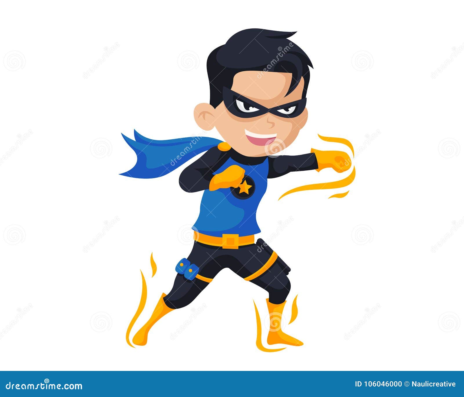 Happy Brave Children Superhero Cartoon Illustration Stock Vector -  Illustration of fighter, brave: 106046000