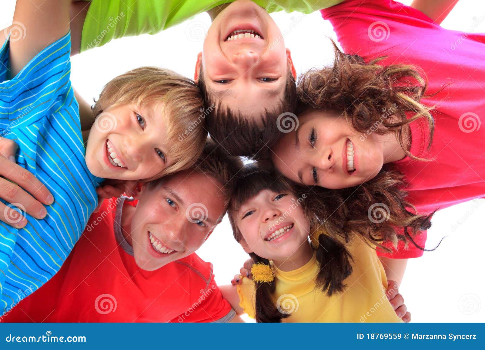 Happy brothers and sisters stock image. Image of colourful 18769559