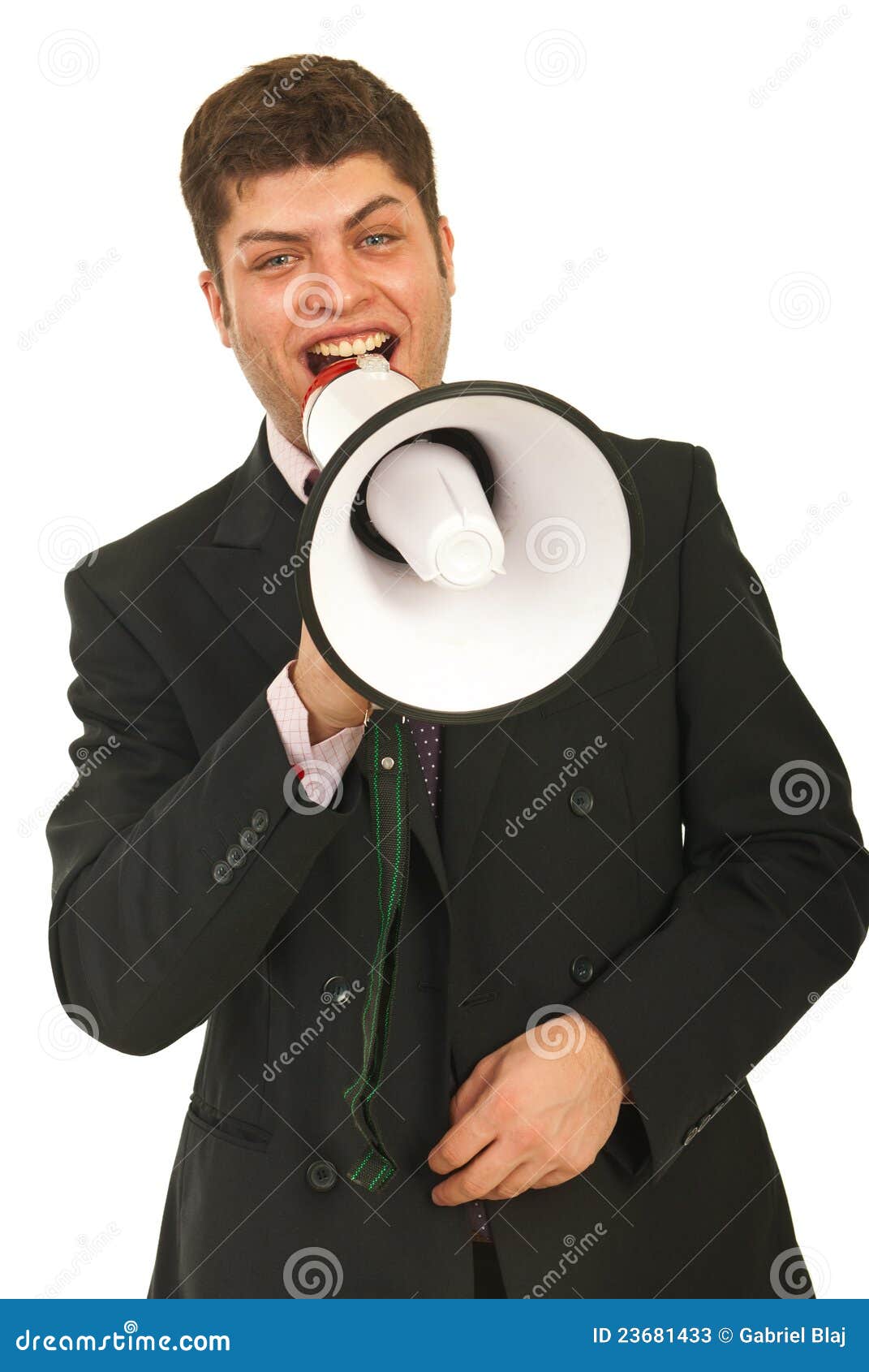 Happy Business Man Announcement Stock Image Image of businessman