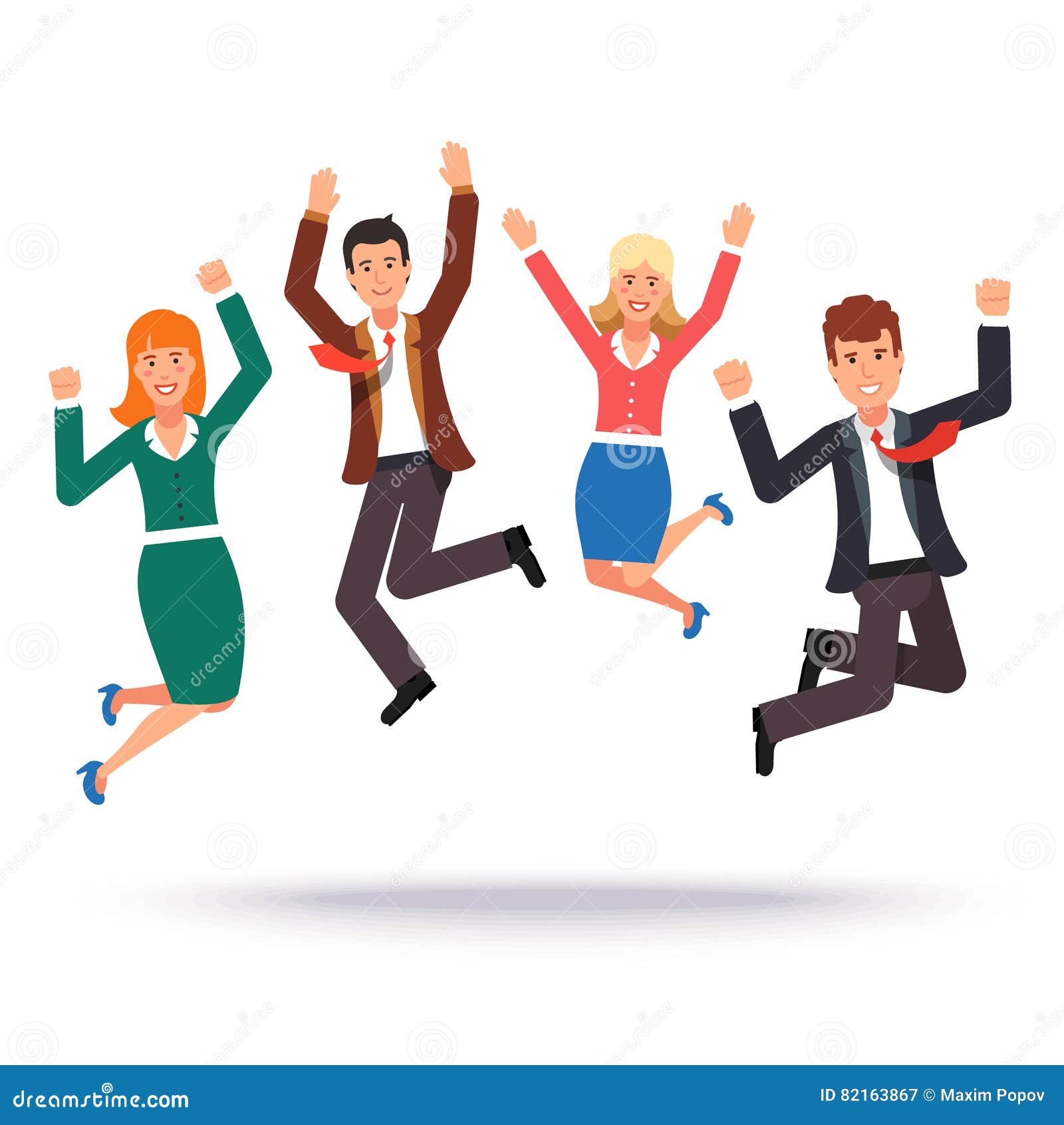 Happy Business People Celebrating Their Success Stock Vector ... Office Team Celebration