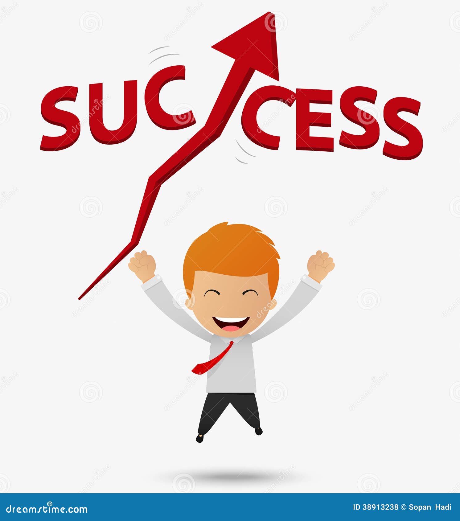 Happy Businessman Get Success Cartoon Stock Vector - Illustration of  people, happy: 38913238