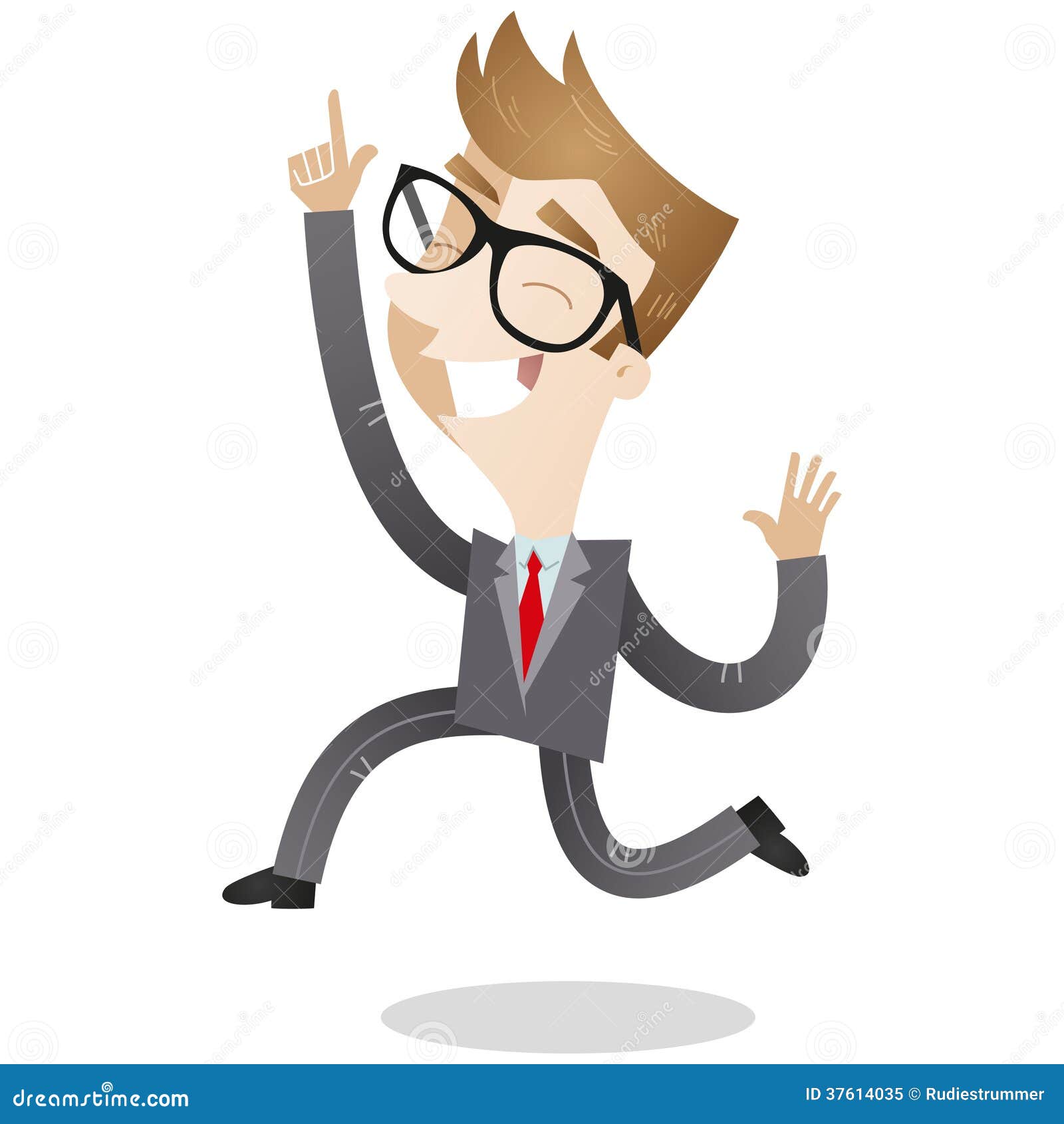 Happy Businessman Jumping and Pointing Stock Vector - Illustration of happy,  cheerful: 37614035