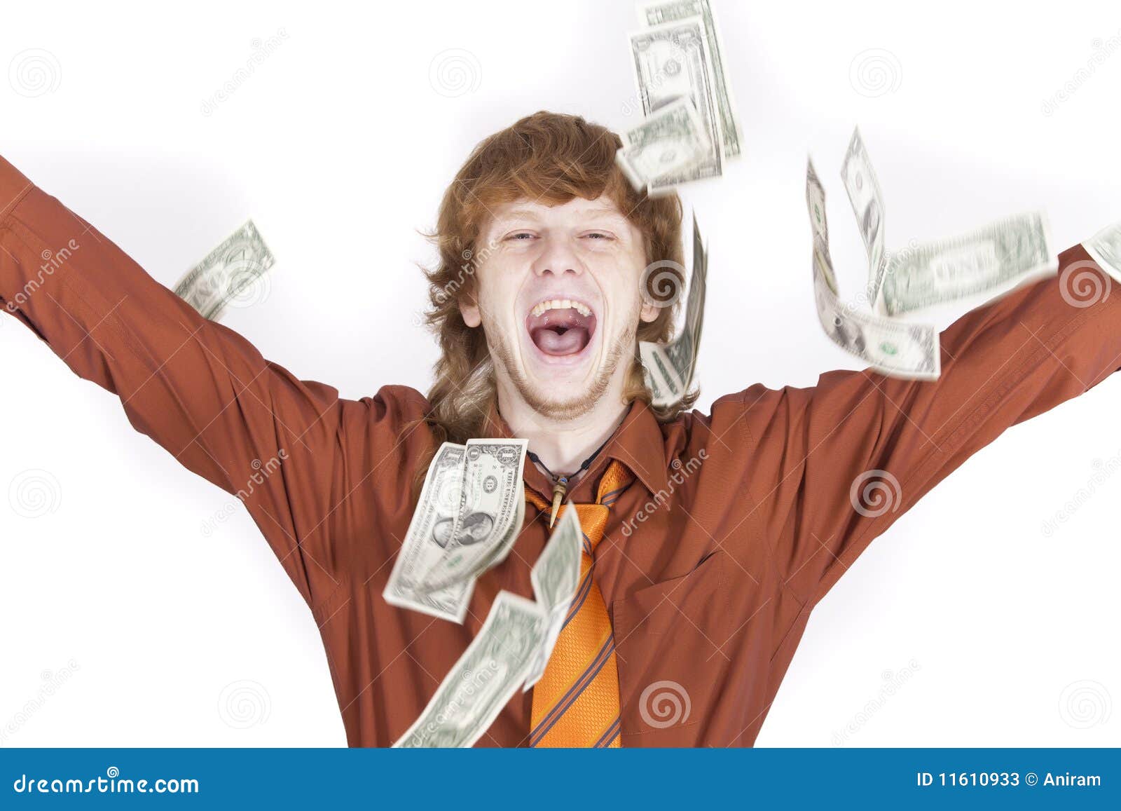 Happy Businessman Throwing Money Stock Image Image of career, money