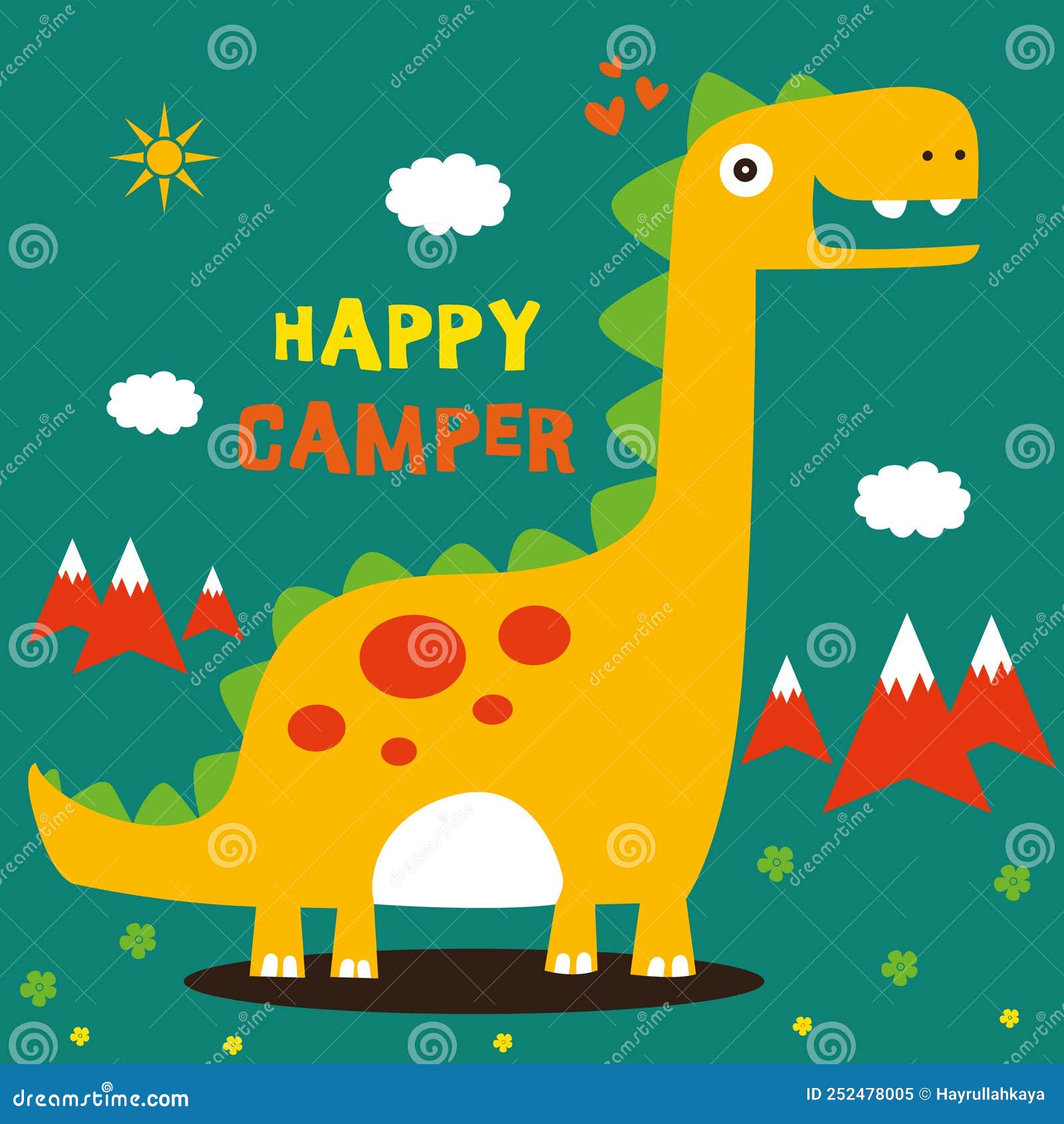 Happy Camping Dino Illustration Lustiges Zitat Tee Grafik Cute Slogan Art  Home Textil Aufkleber Design Set Vektor Abbildung - Illustration von  kinder, kunst: 252478005