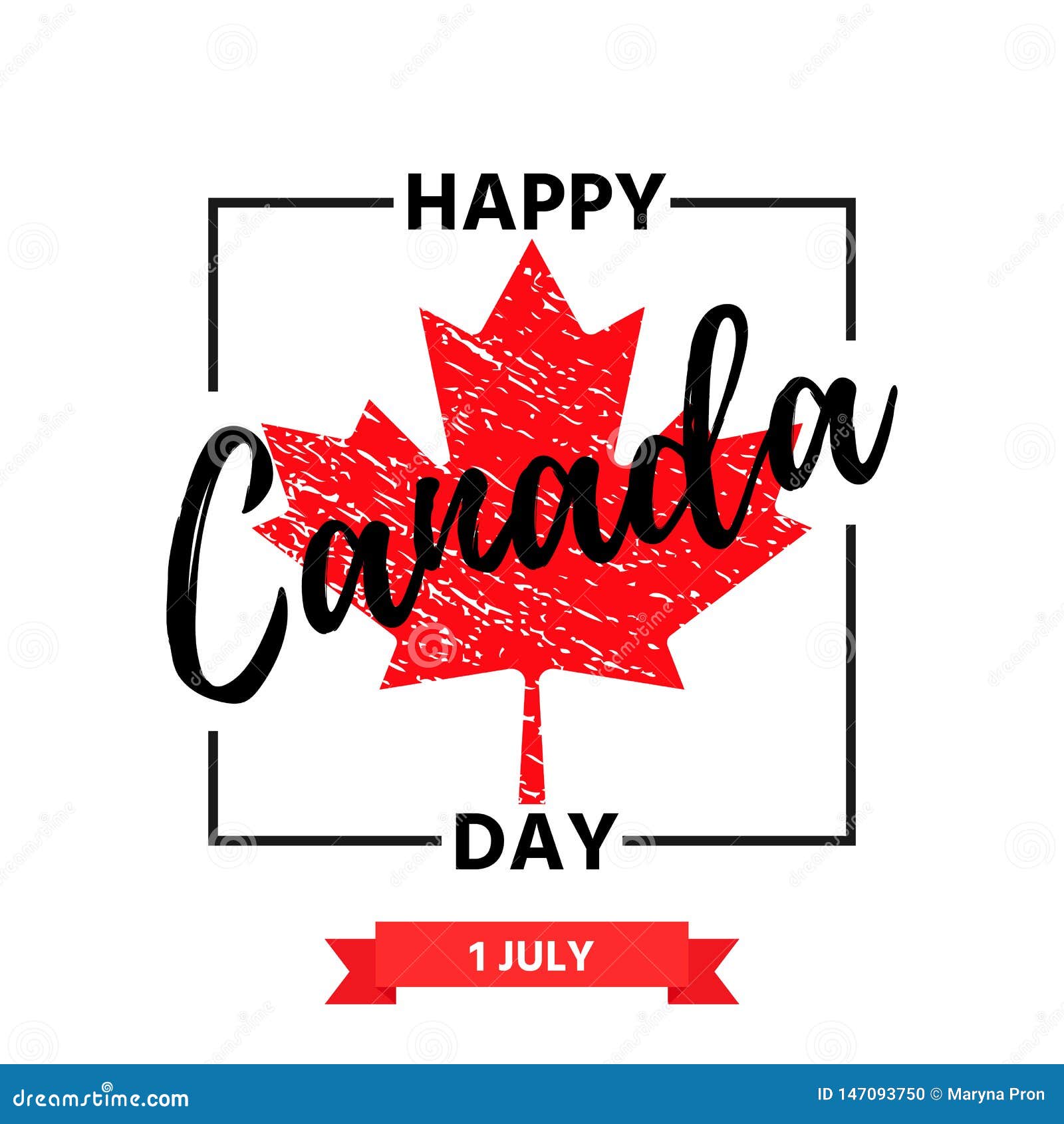 Happy Canada Day Banner Vector Illustration Holiday Design Stock