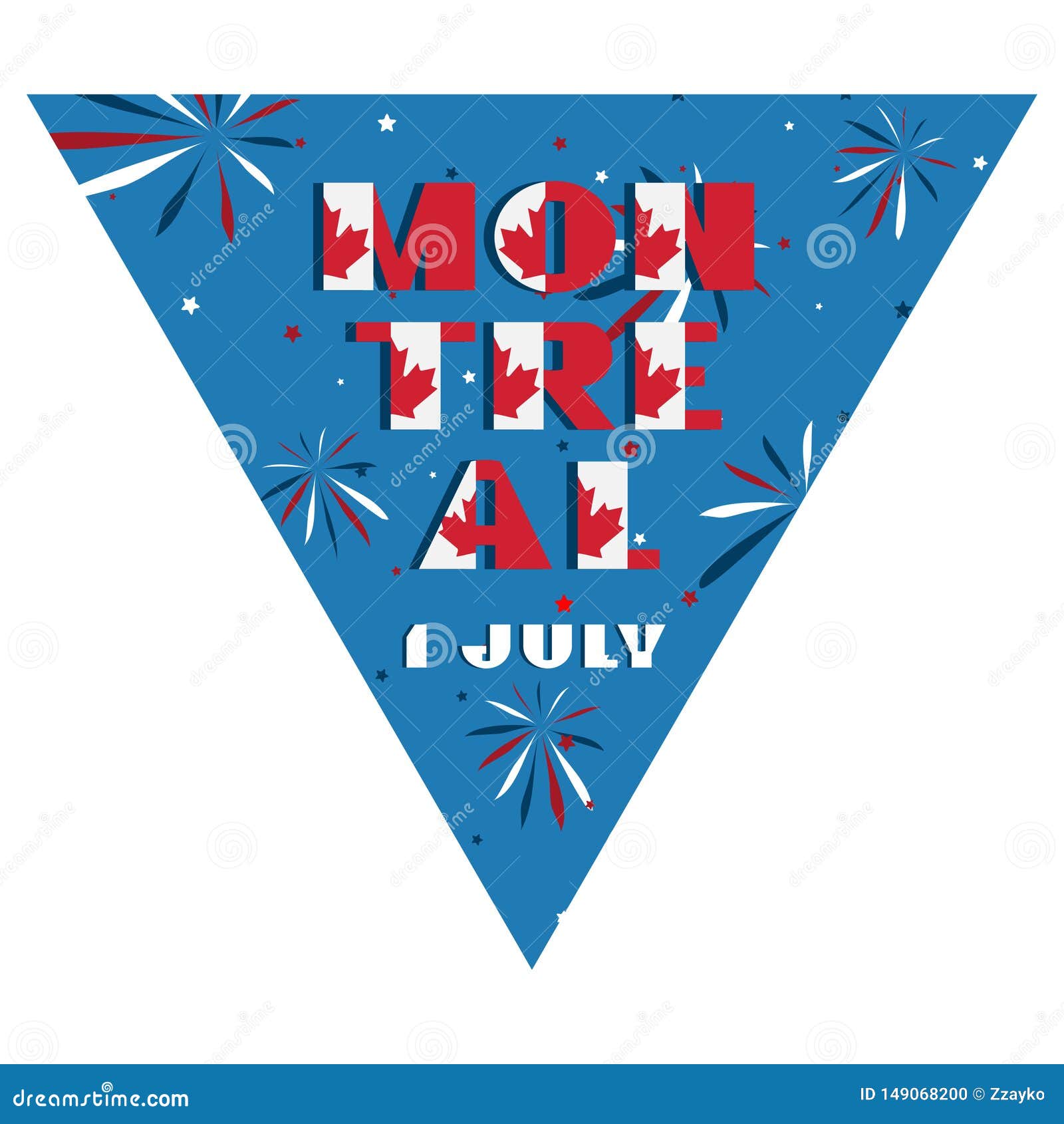 happy canada day holyday triangular flag for planar festivals modern typography with national flag red and white color on fective