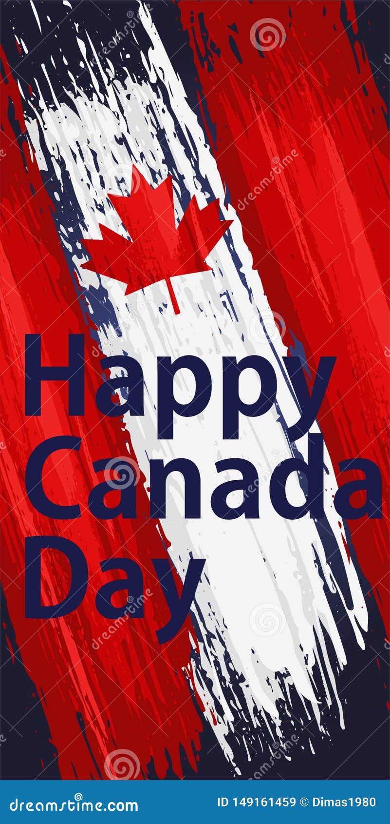 Happy Canada Day Holiday Celebrate Card Stock Illustration - Illustration of event, celebration ...