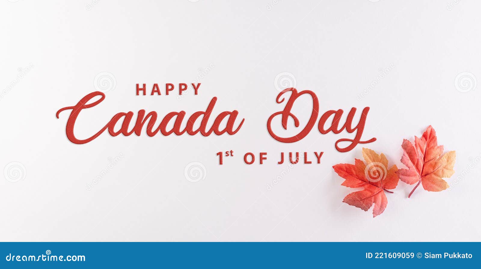 Happy Canada Day Sign And Symbol Concept Made From Red Silk Maple