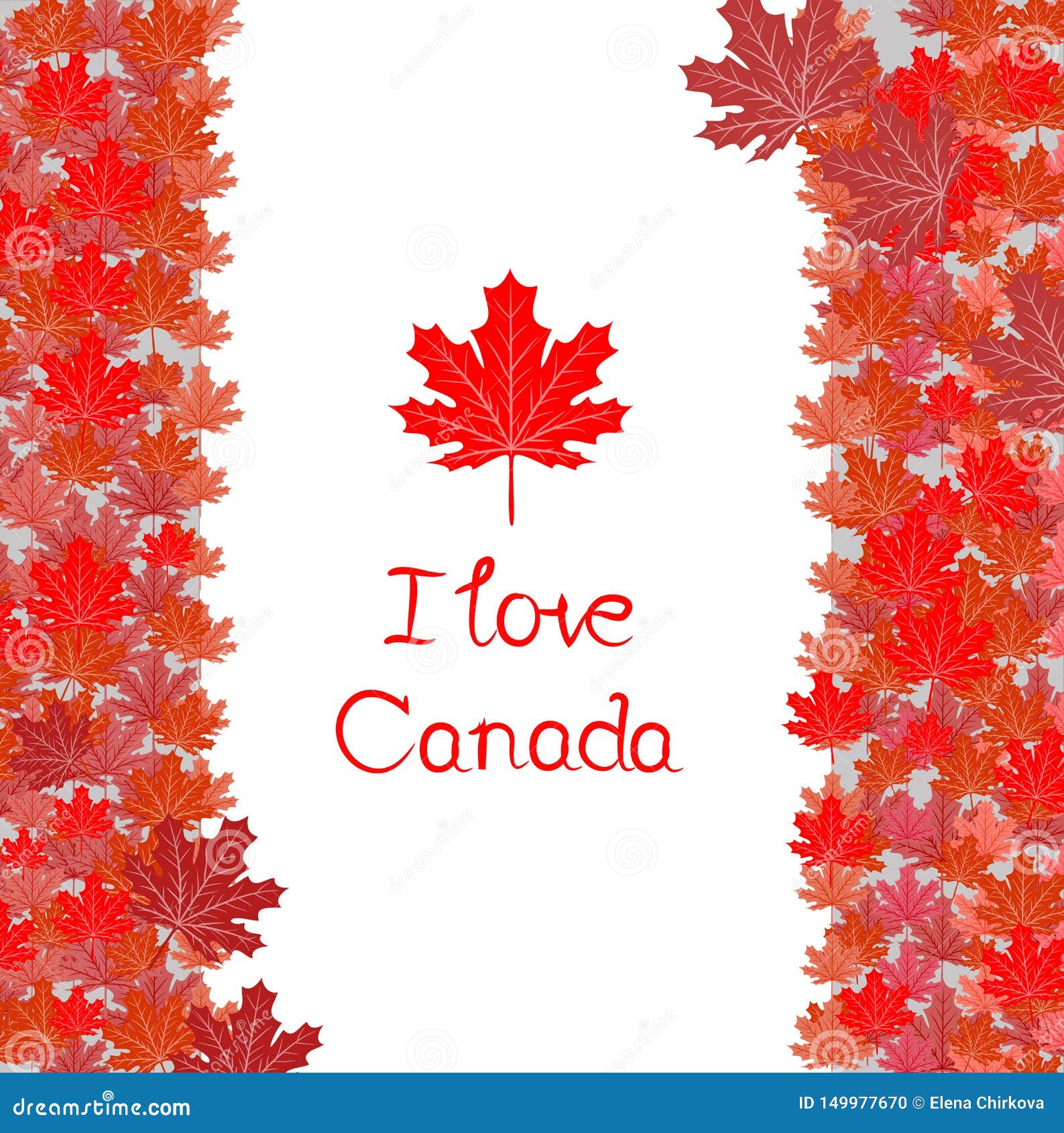 Happy Canada Day Vector Template With Maple Leaves Stock Vector ...