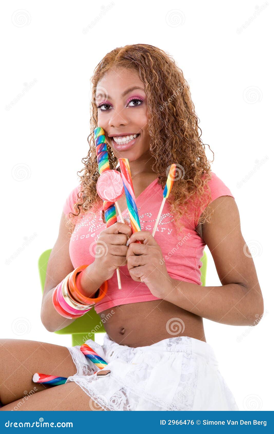 Happy candy girl stock photo. Image of sitting, feminine 2966476