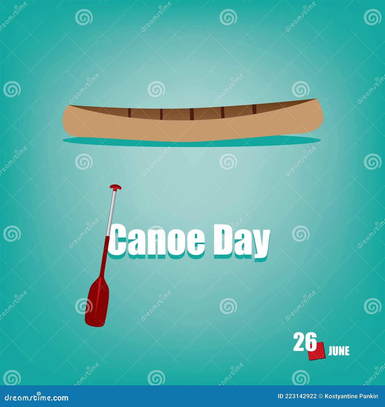 Happy Canoe Day stock vector. Illustration of paddle 223142922