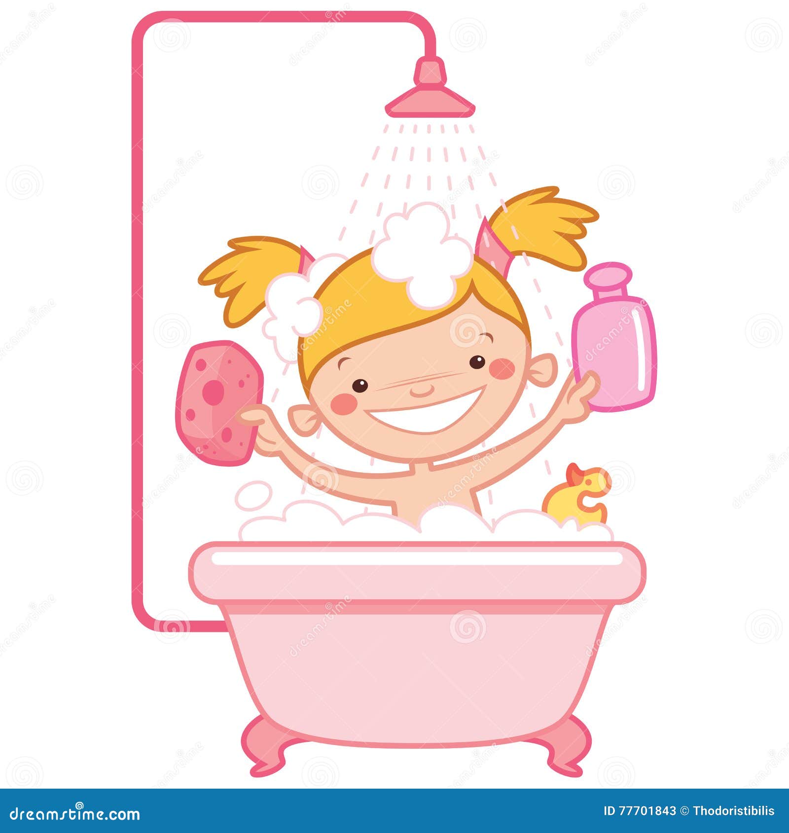 Happy Cartoon Baby Girl Kid in Pink Bath Tub Stock Illustration - Illustration of duck, pink: 77701843 Happy Cartoon Baby Girl Kid in Pink Bath Tub Stock Illustration - Illustration of duck, pink: 77701843