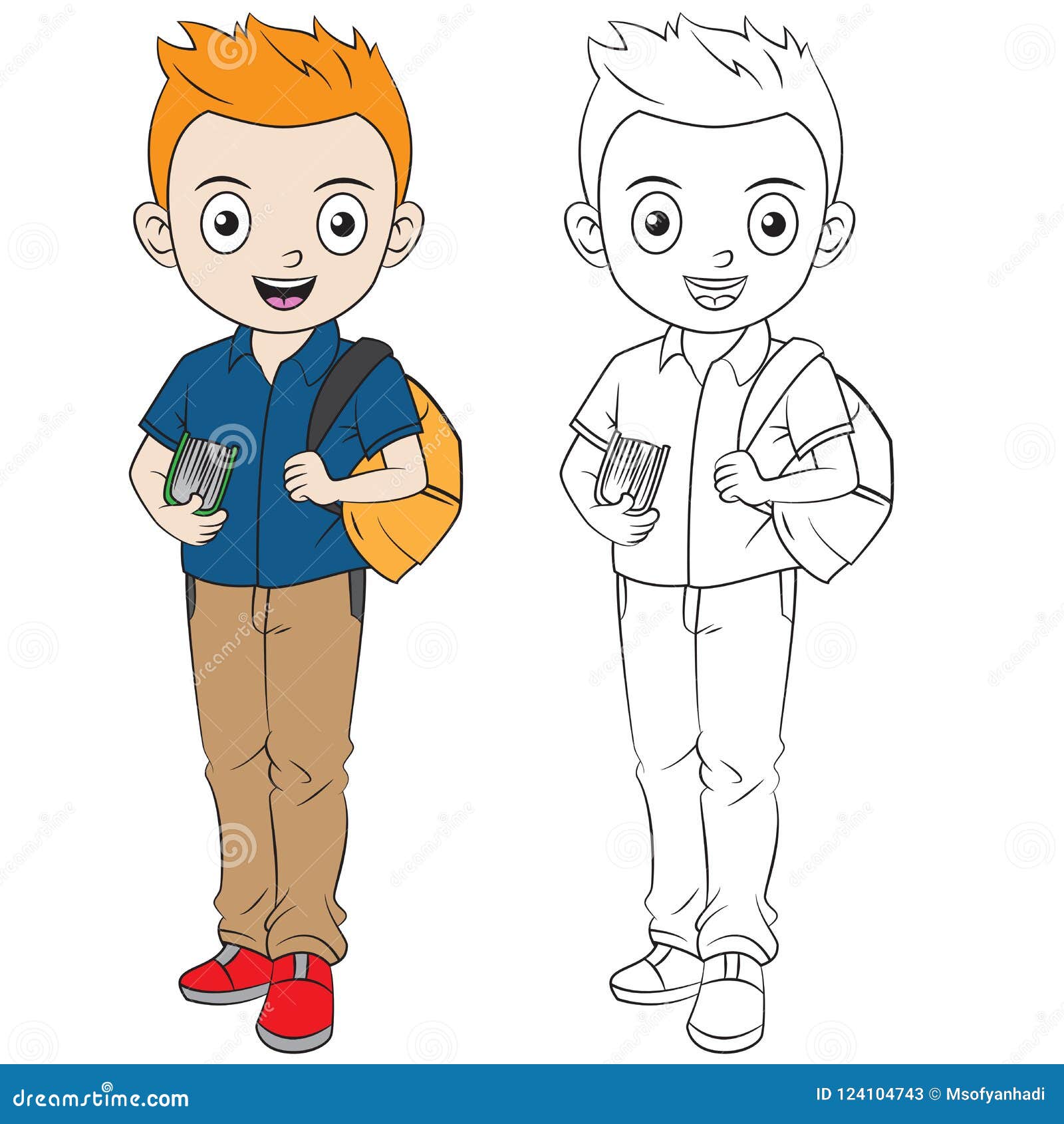 Cute school boy cartoon  Stock vector  Colourbox