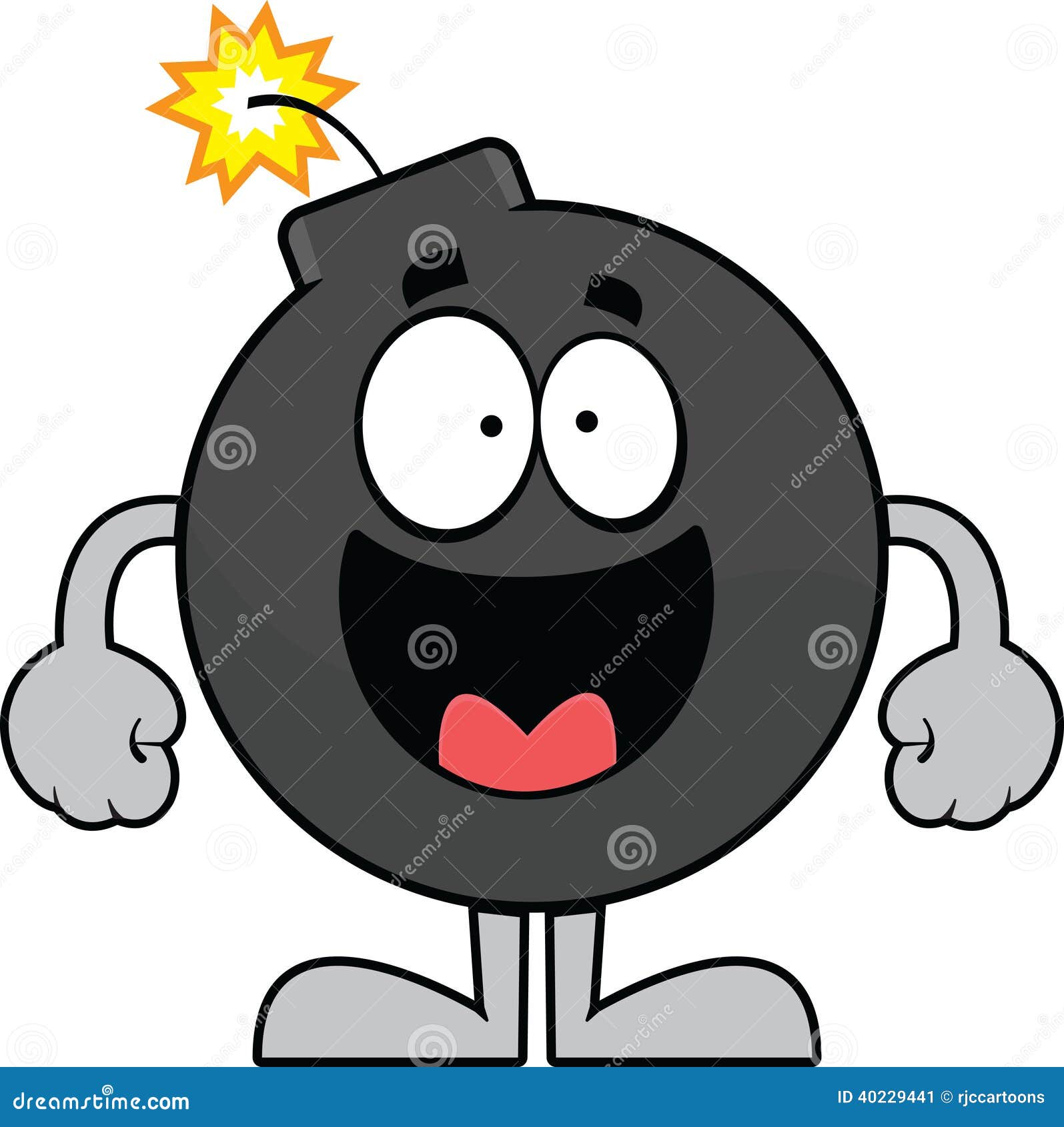 Happy Cartoon Bomb stock vector. Illustration of metal 40229441