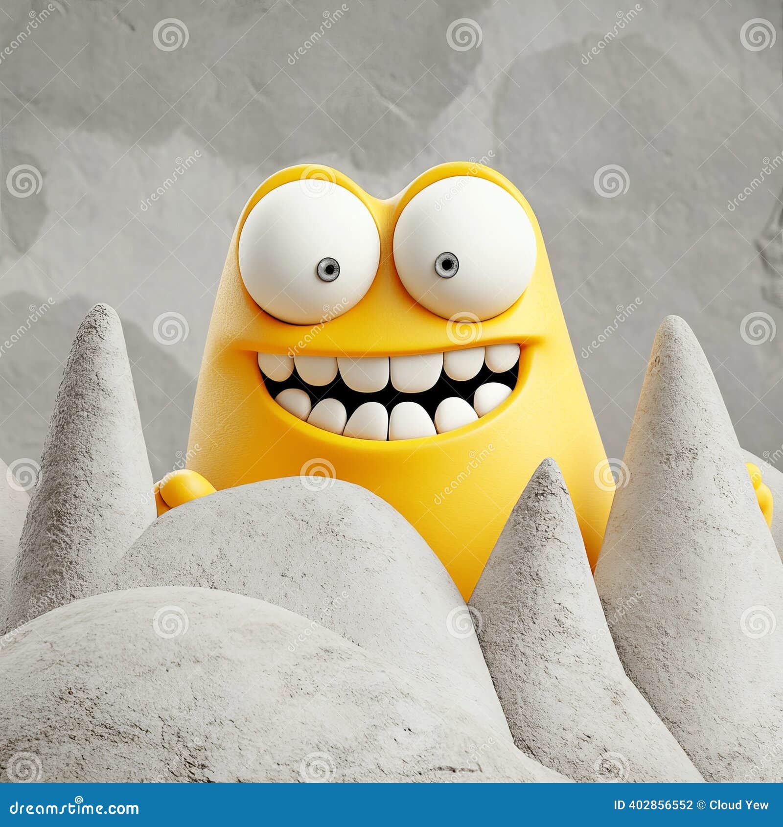 Happy Cartoon Character with a Big Smile in a Fun Environment