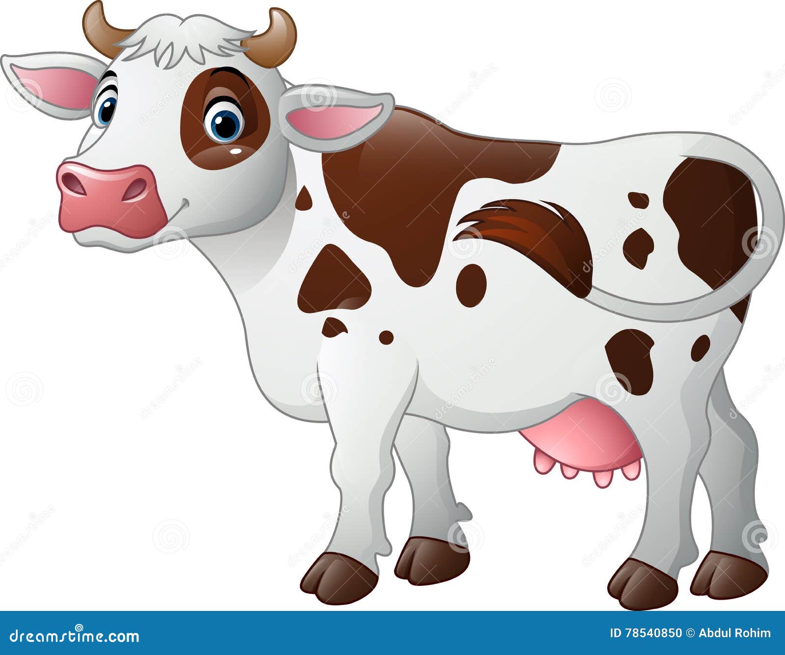 Happy cartoon cow stock vector. Illustration of vector - 78540850