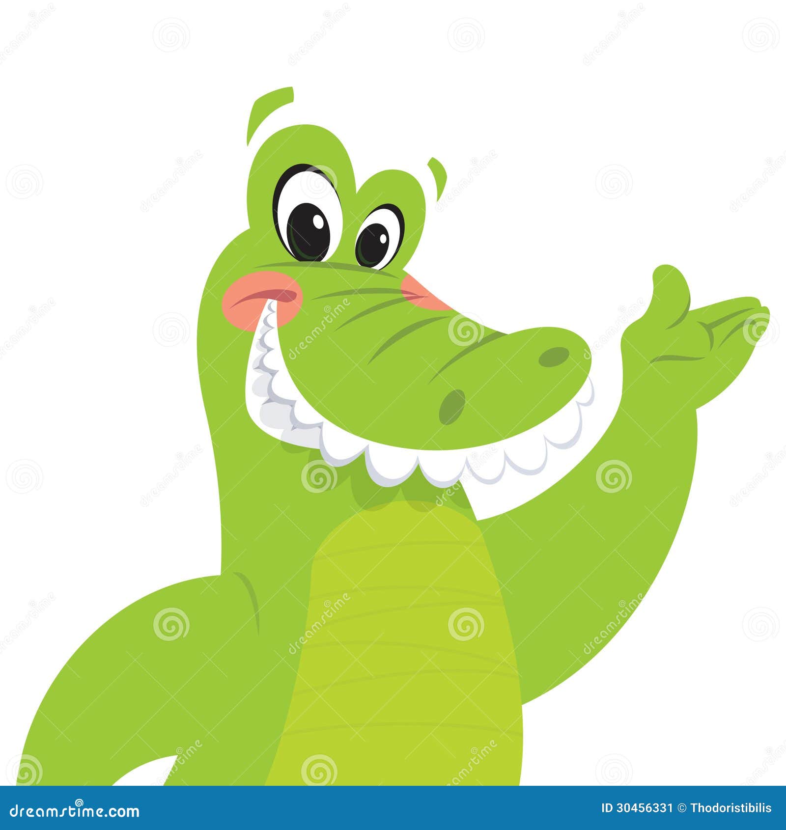Happy Cartoon Crocodile Presenting Stock Vector - Illustration of advice,  anthropomorphic: 30456331