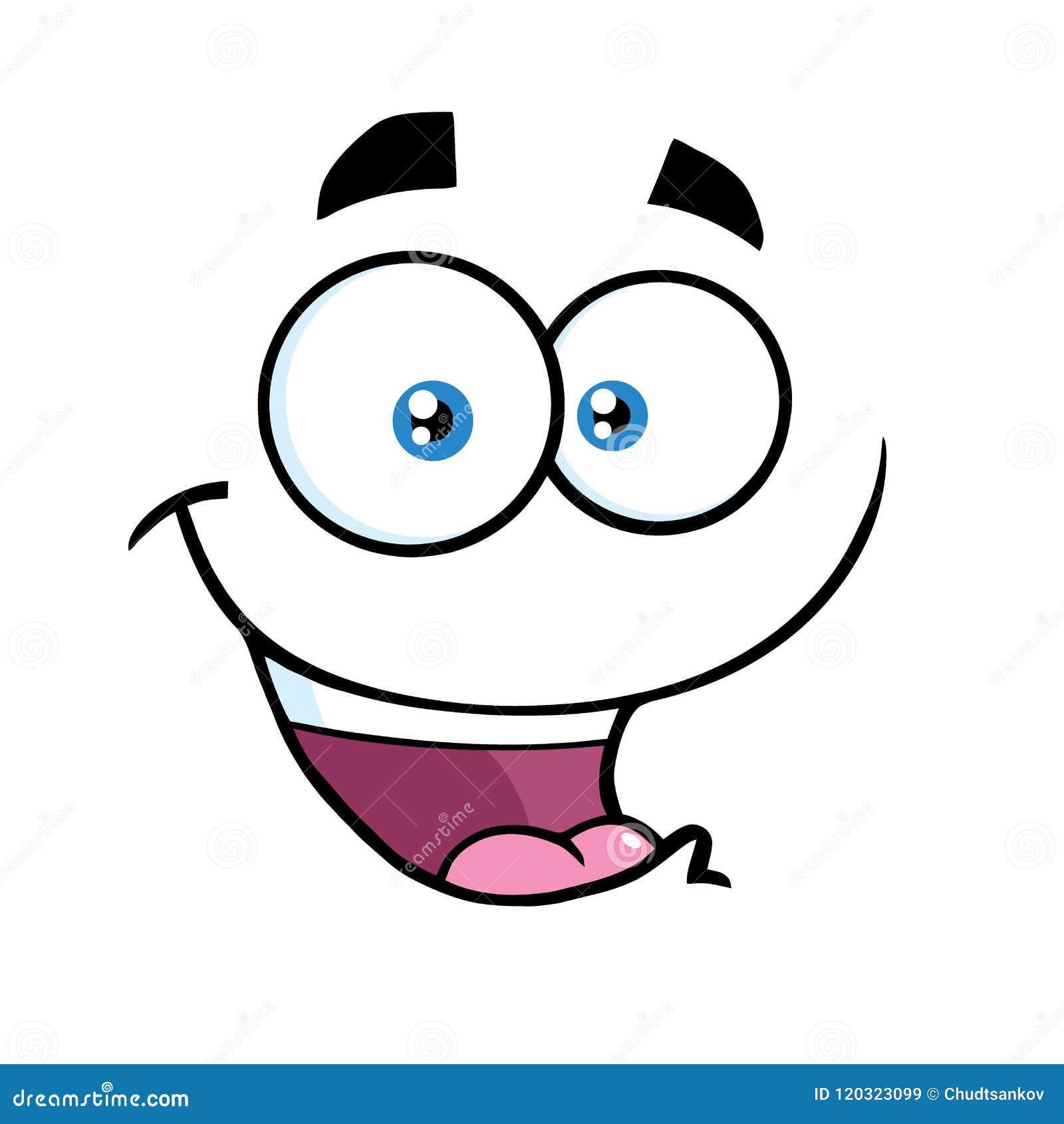 happy cartoon funny face with smiling expression