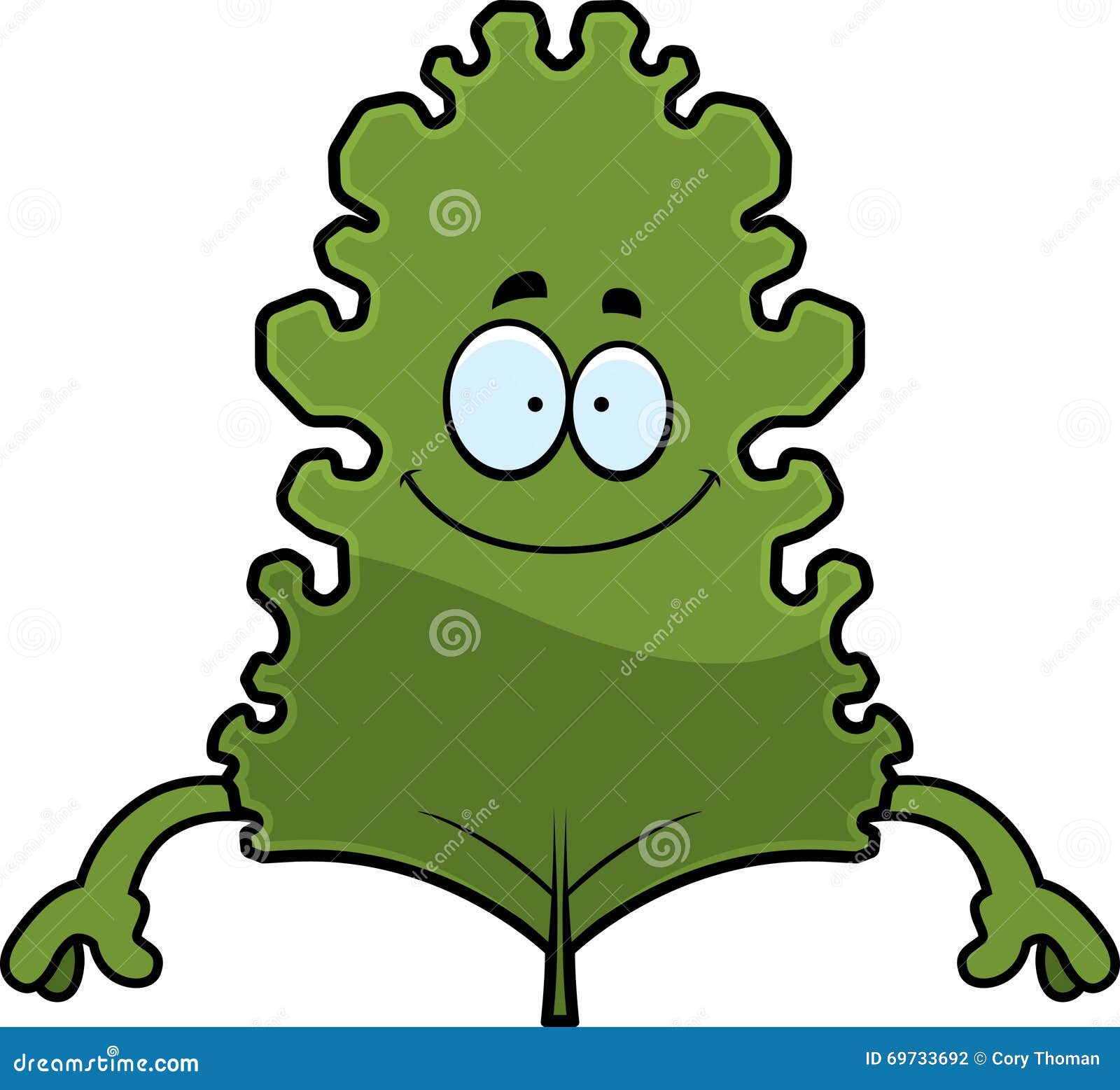 Happy Cartoon Kale Leaf stock vector. Illustration of vegetable 69733692