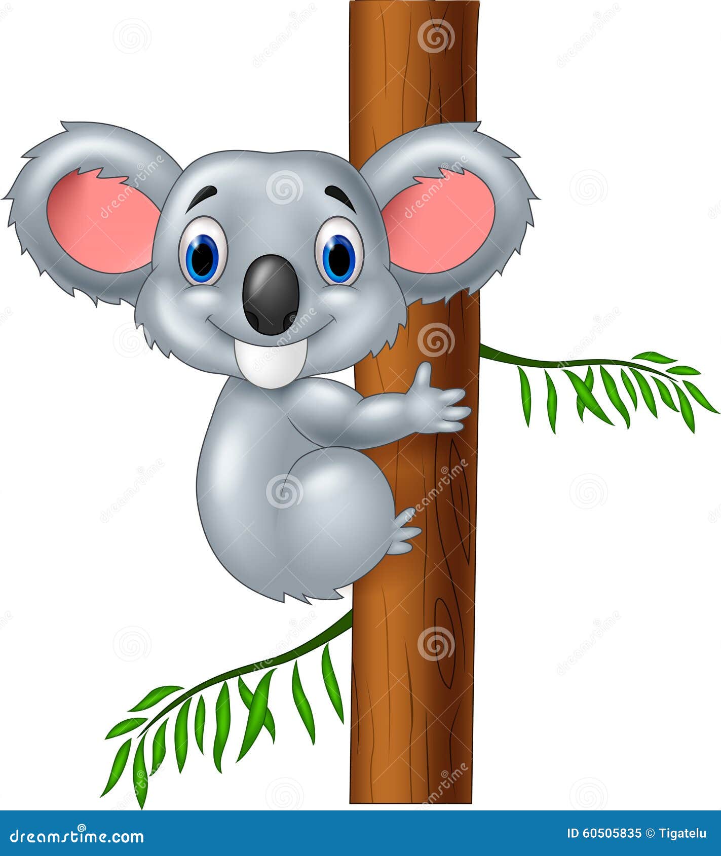 Happy cartoon koala stock vector. Illustration of funny 60505835
