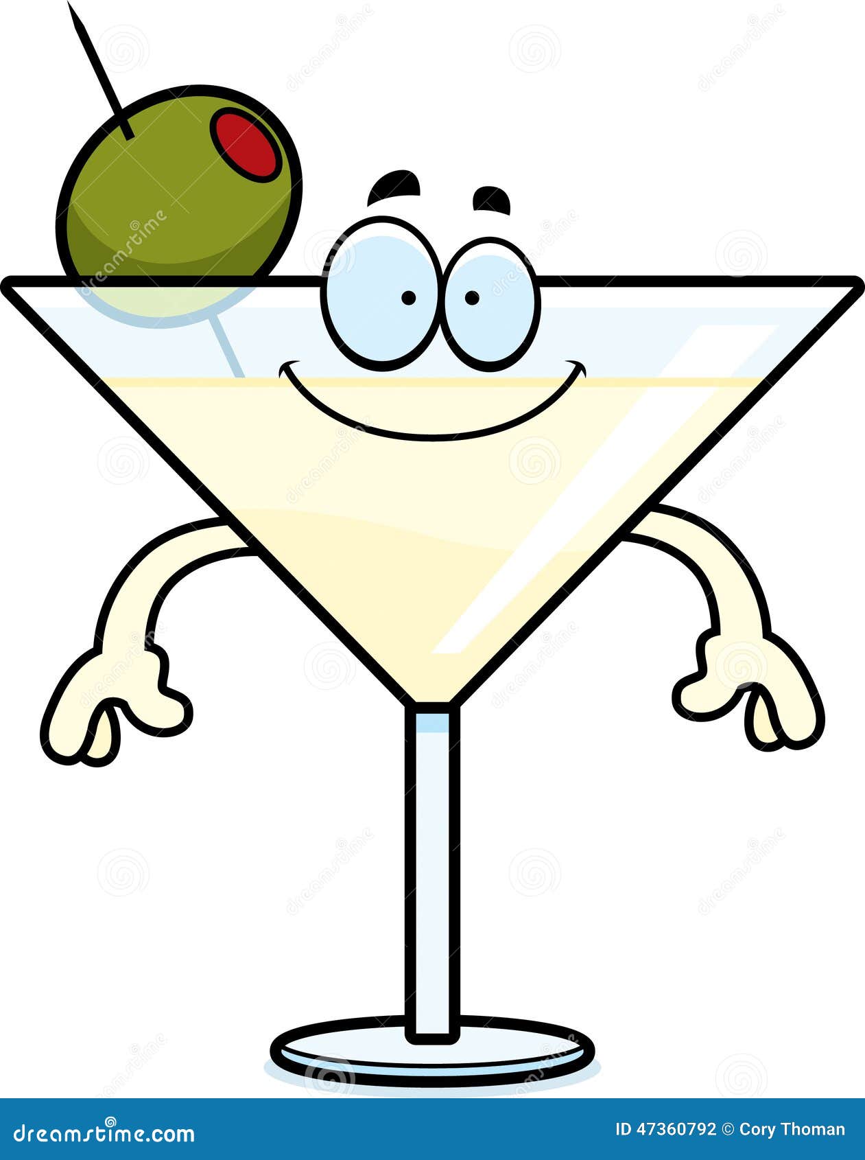 Happy Cartoon Martini stock vector. Illustration of olive 47360792