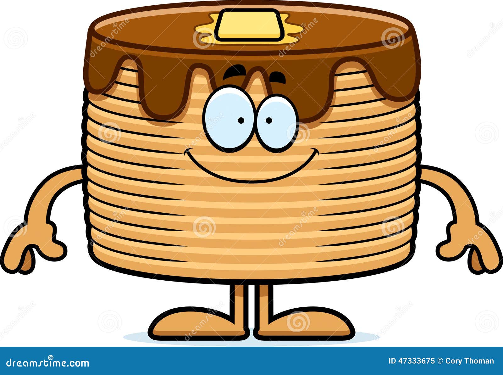 Happy Cartoon Pancakes Stock Vector Image 47333675