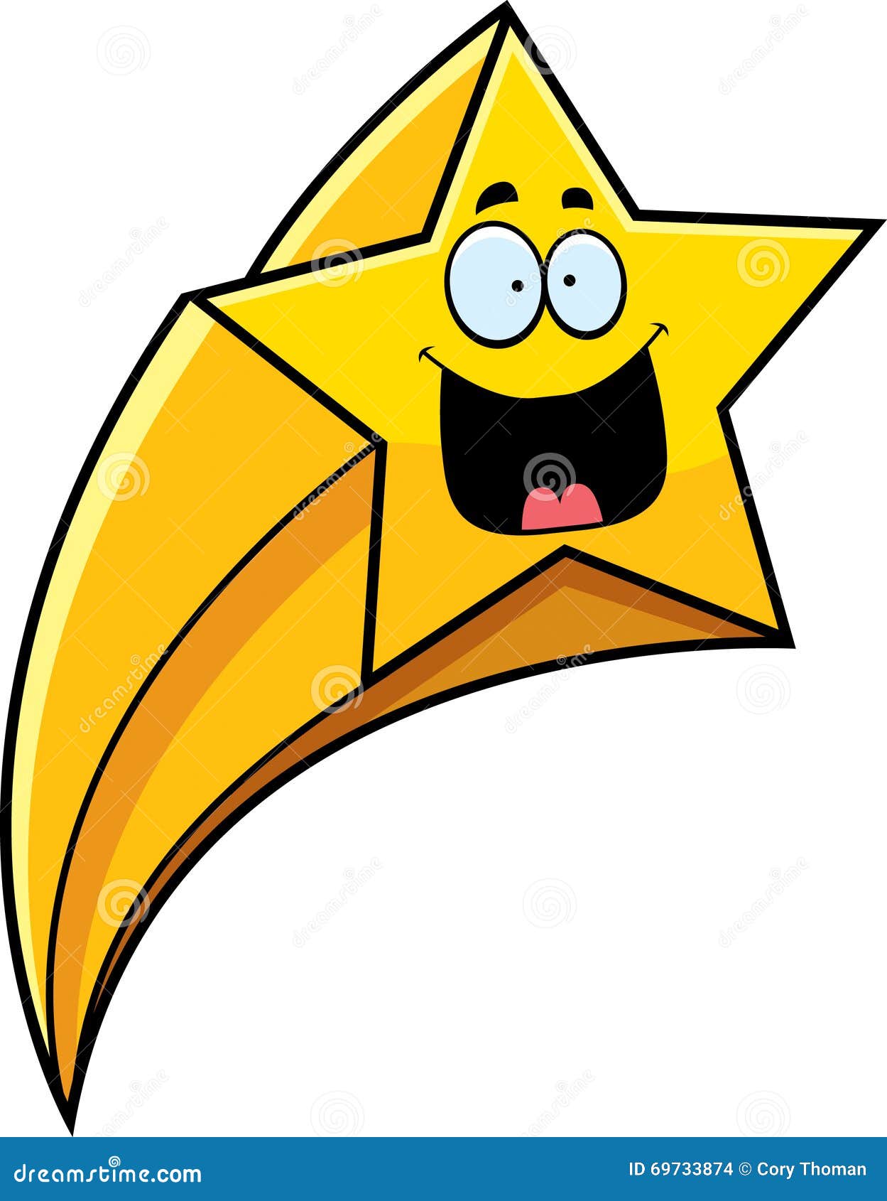 Happy Cartoon Shooting Star Stock Vector Illustration of vector