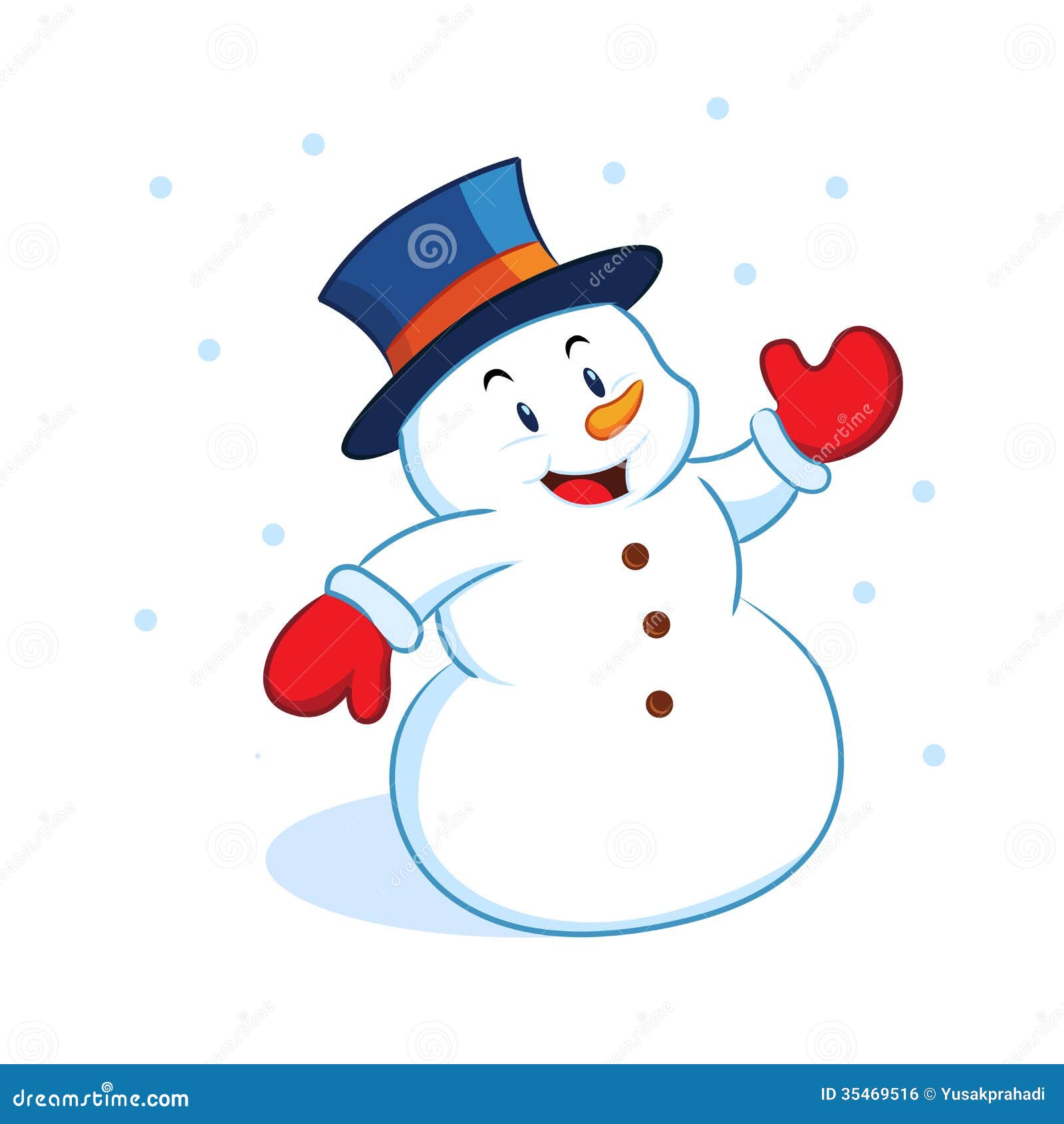 Happy cartoon snowman stock vector. Illustration of caricature - 35469516