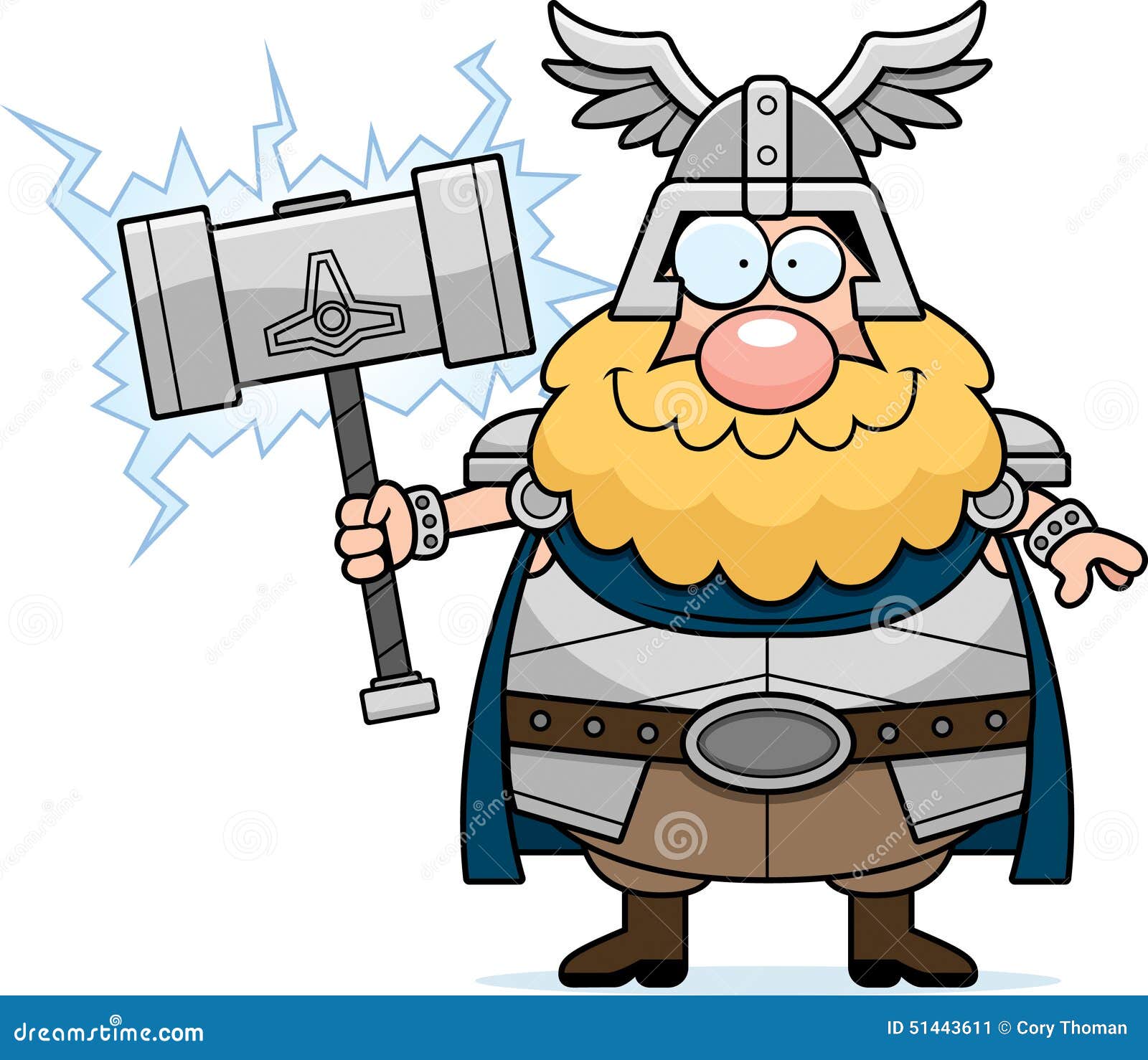 Happy Cartoon Thor stock vector. Illustration of clip - 51443611