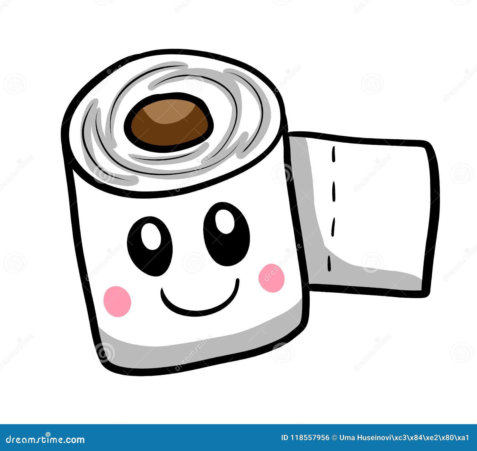 Happy Cartoon Toilet Paper stock illustration. Illustration of drawing