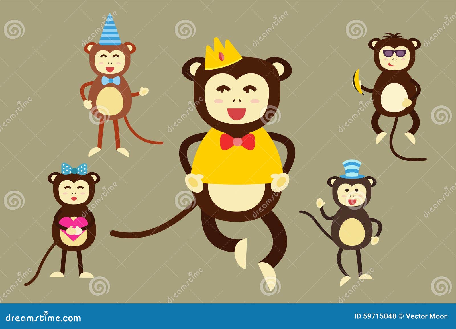 happy cartoon  monkey dancing party birthday