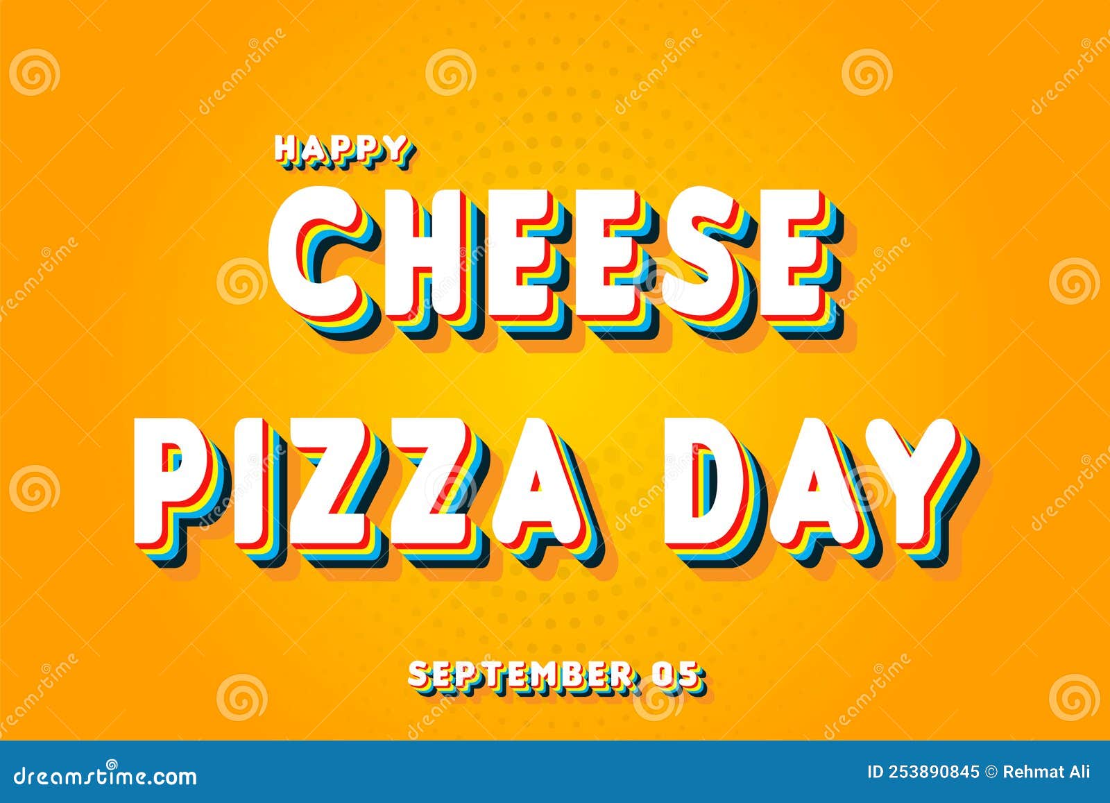 Happy Cheese Pizza Day, September 05. Calendar of September Retro Text