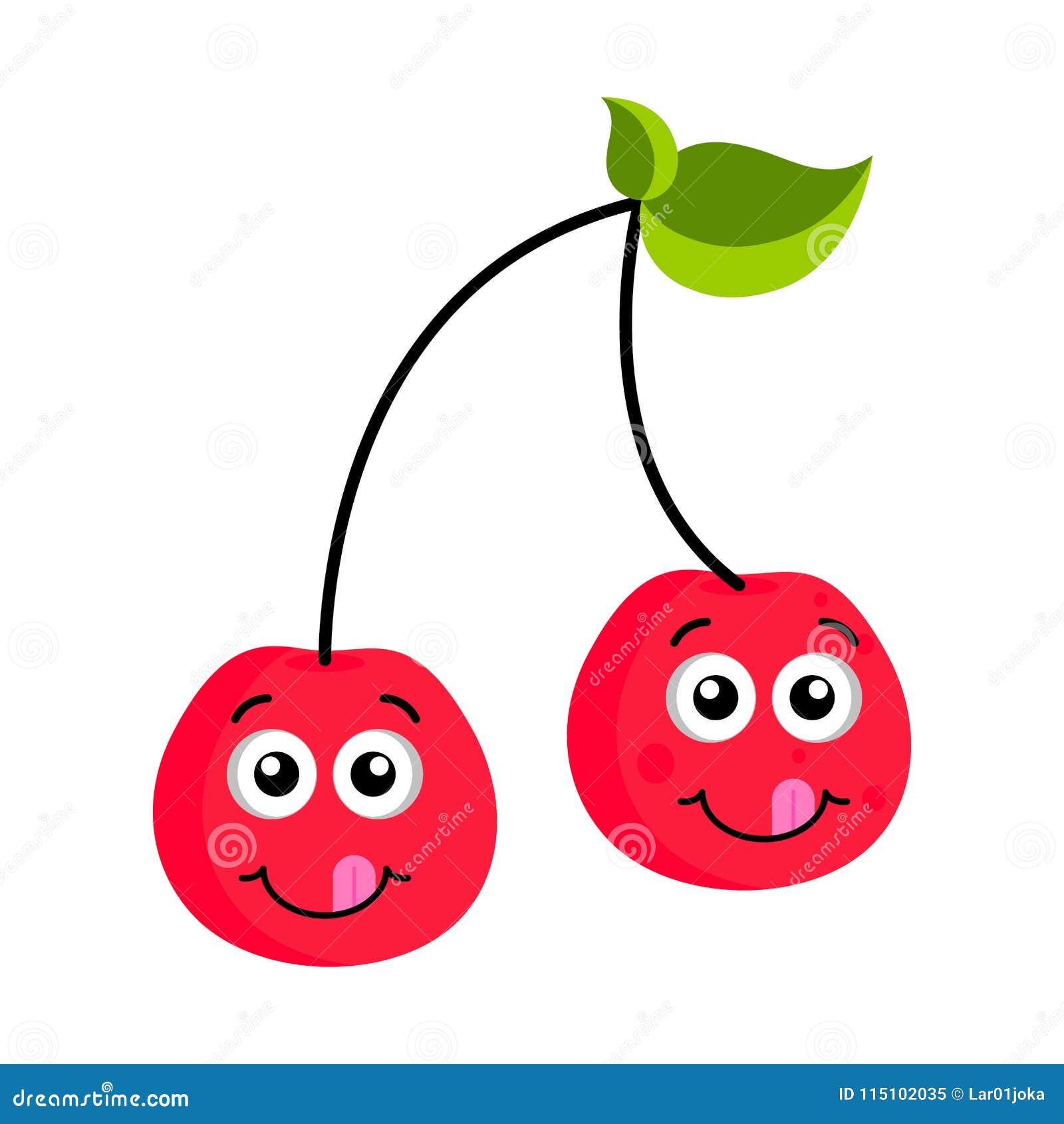 Happy cherry emoticon stock vector. Illustration of emoji 115102035