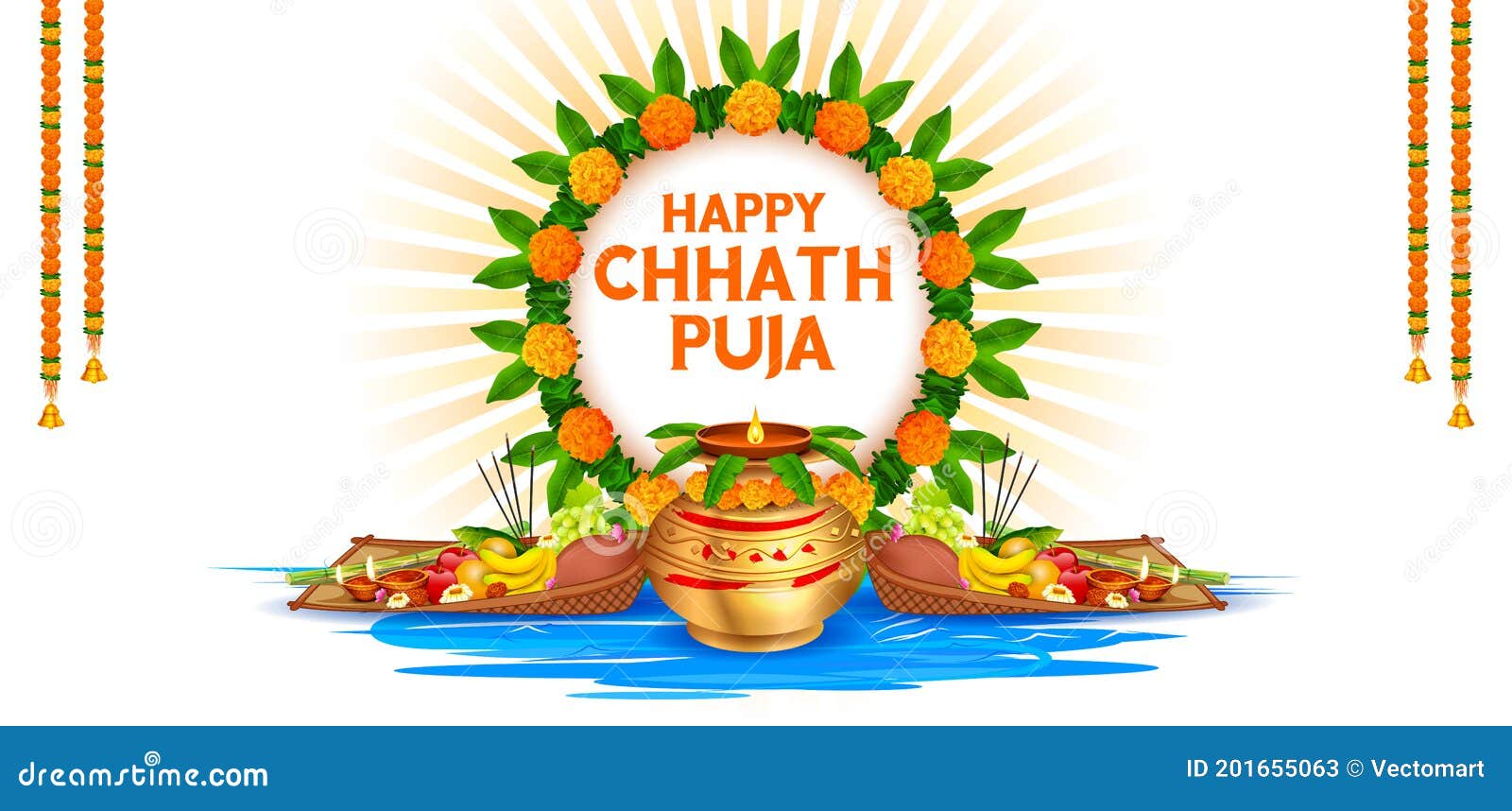 Happy Chhath Puja Holiday Background for Sun Festival of India ...