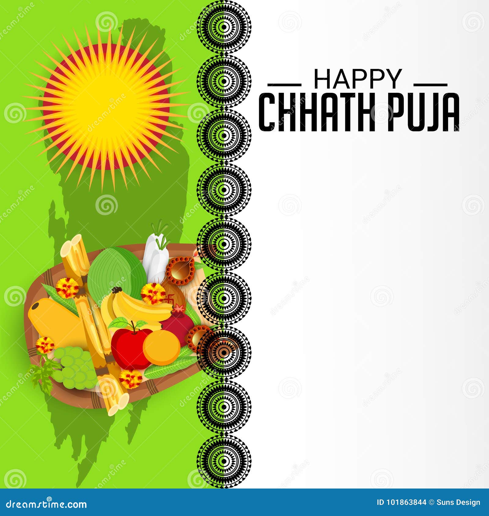 Happy Chhath Puja. stock illustration. Illustration of diwali ...
