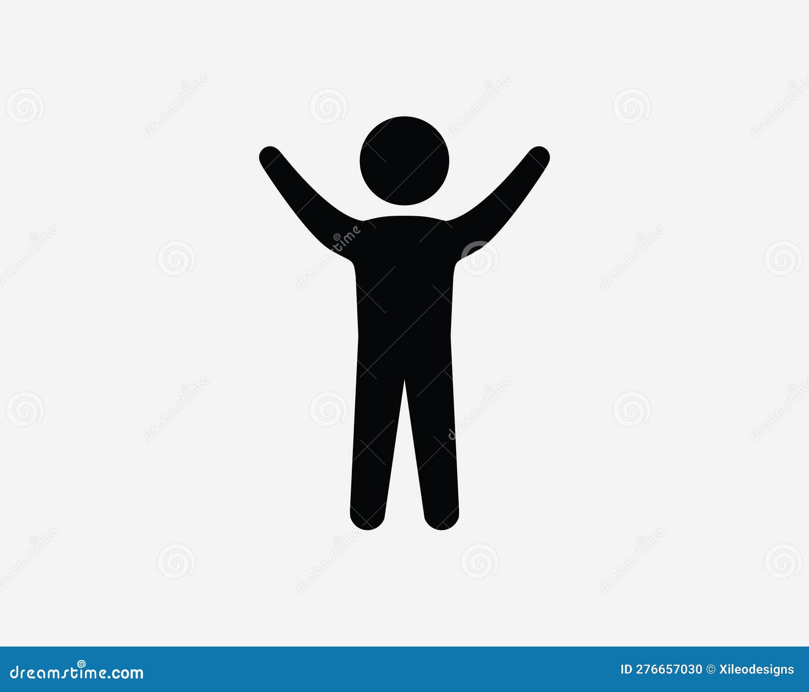 Free Vectors  Stickman-Spin with both hands up