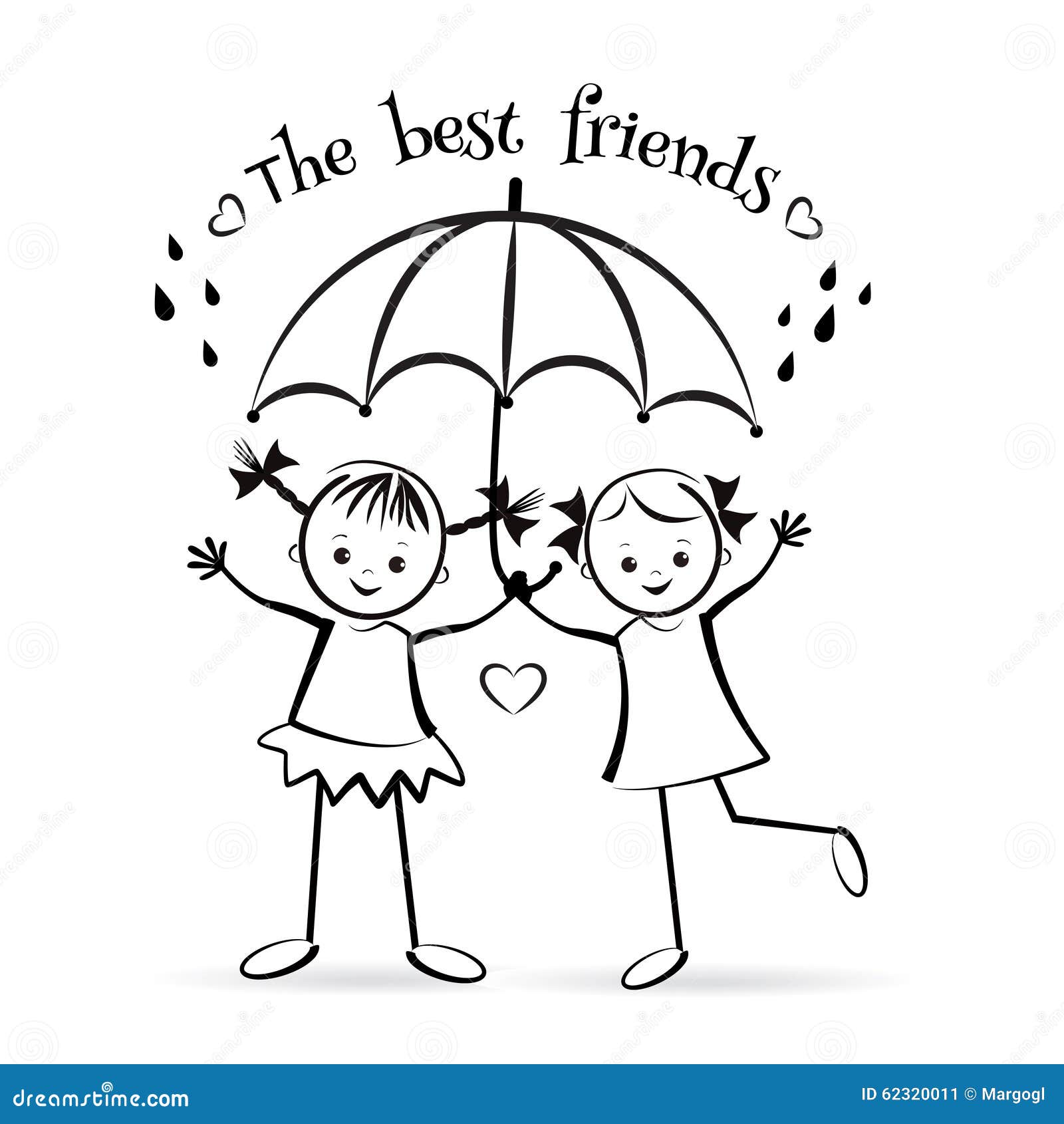 Happy Children. the Best Friends Stock Vector - Illustration of child, girlfriends: 62320011 Happy Children. the Best Friends Stock Vector - Illustration of child, girlfriends: 62320011