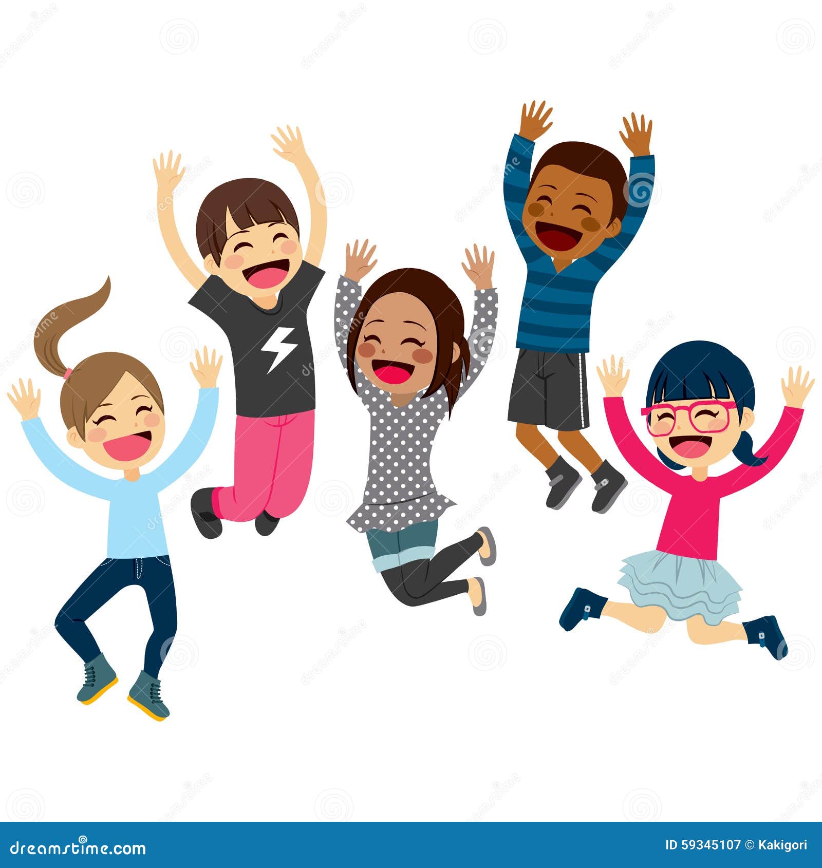 Happy kids jumping isolated  Happy kids, Childrens illustrations, Children  illustration