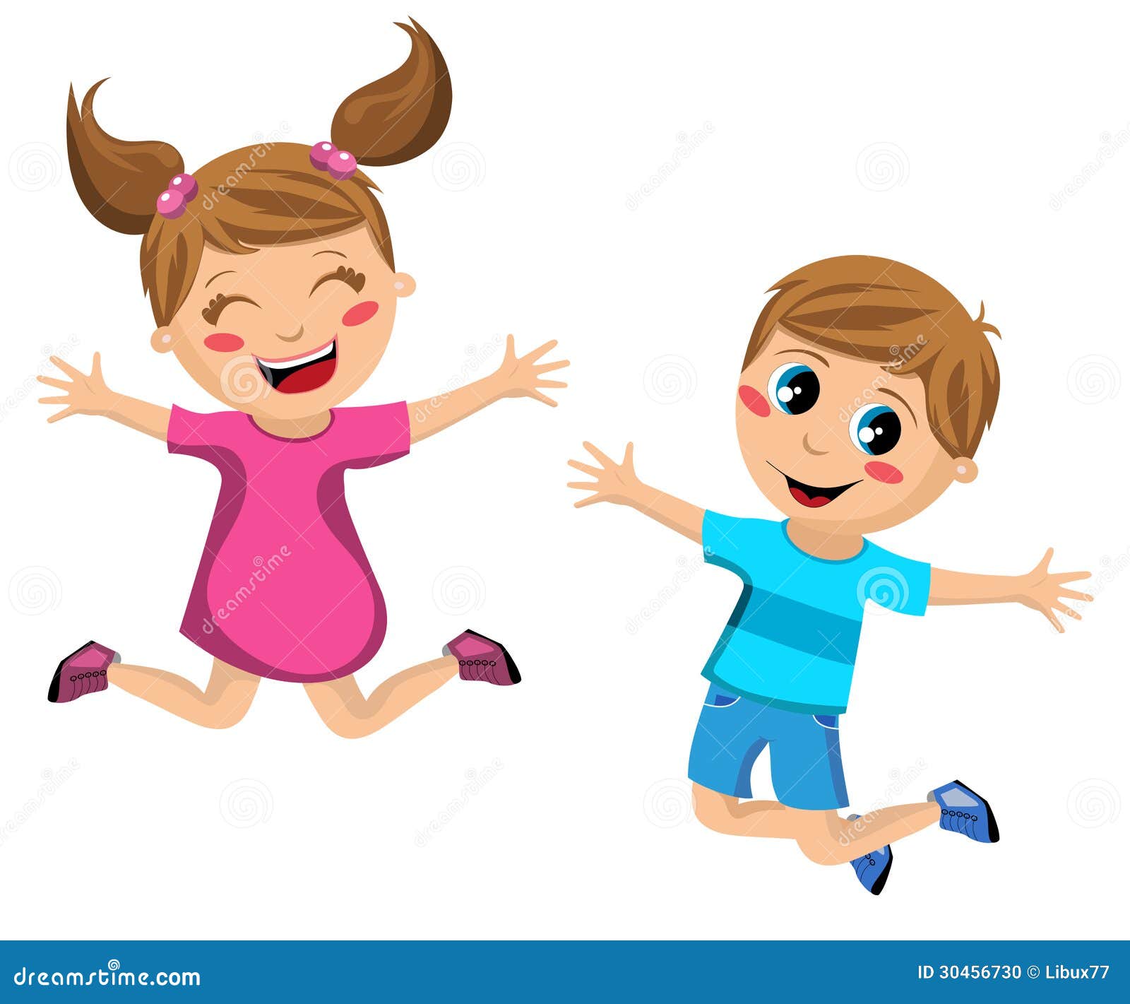 Happy Children Jumping At Once Illustration 30456730 - Megapixl