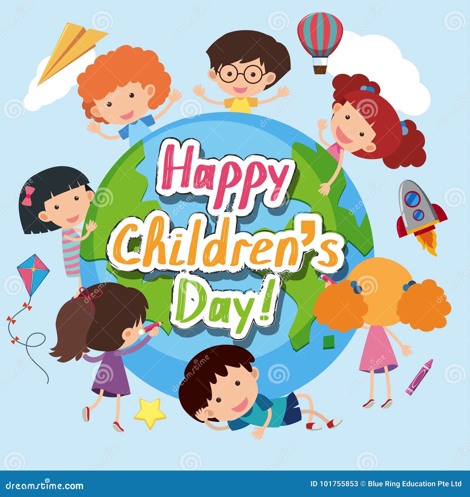 Happy Childrens Day For Children Celebration Stock Illustration Stock  Illustration - Download Image Now - iStock