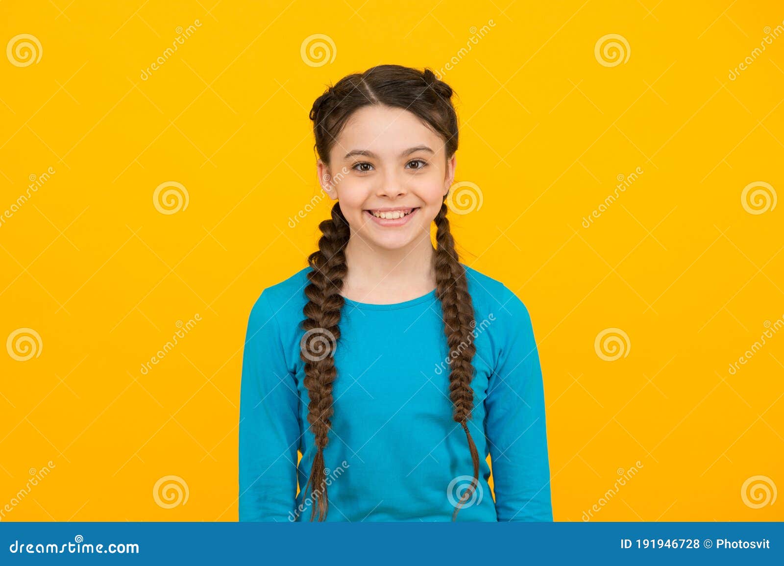 Happy Childrens Day. Beautiful Braided Long Hair. Stylish Braids and  Pigtails. Cute Teenage Girl Stock Photo - Image of happiness, hairstyle:  191946728