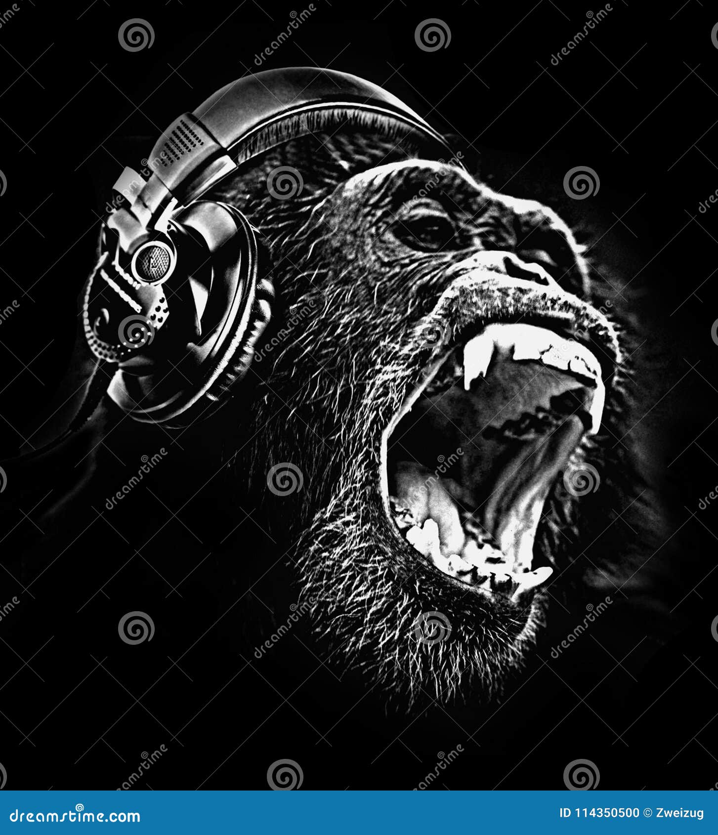 dj chimpanzee chimp headphones music t-shirt 