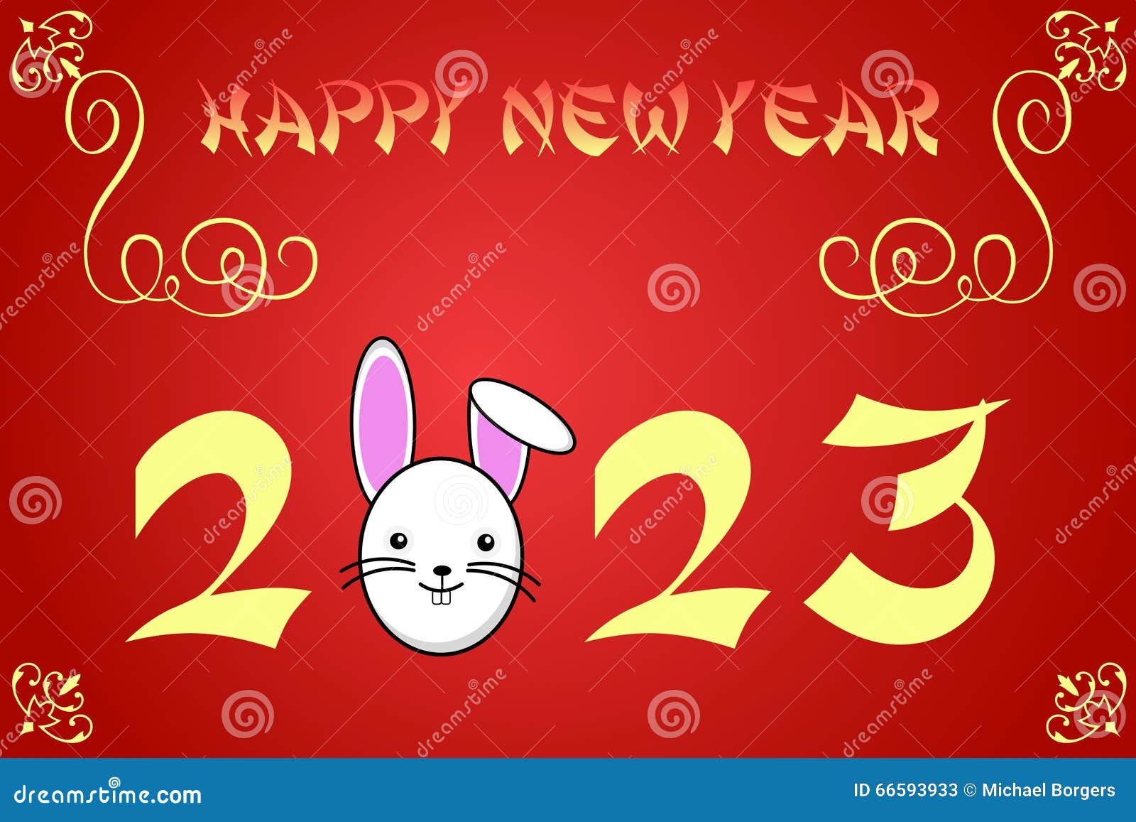 Happy Chinese New Year Card Illustration for 2023 Stock Illustration