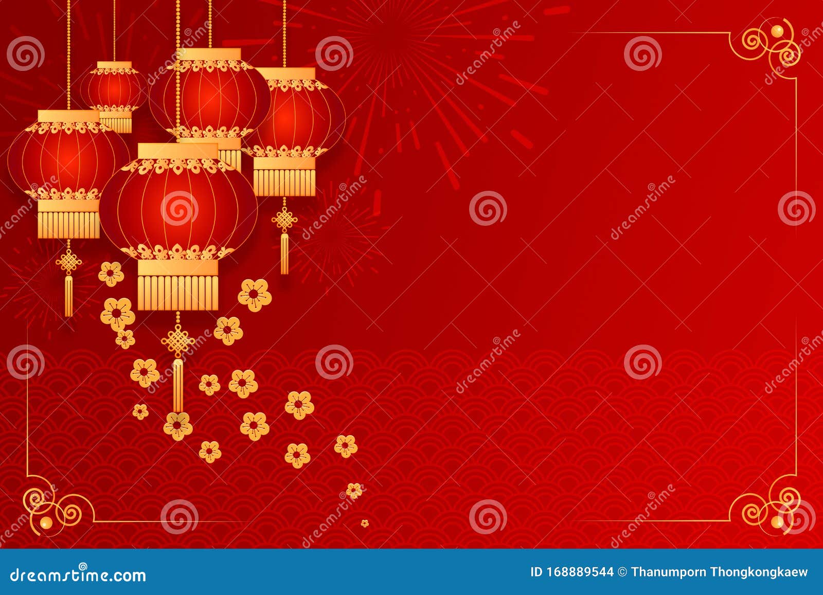 Happy Chinese New Year Card. Red Background with Traditional Asian Lanterns  Stock Photo - Image of festival, greeting: 168889544