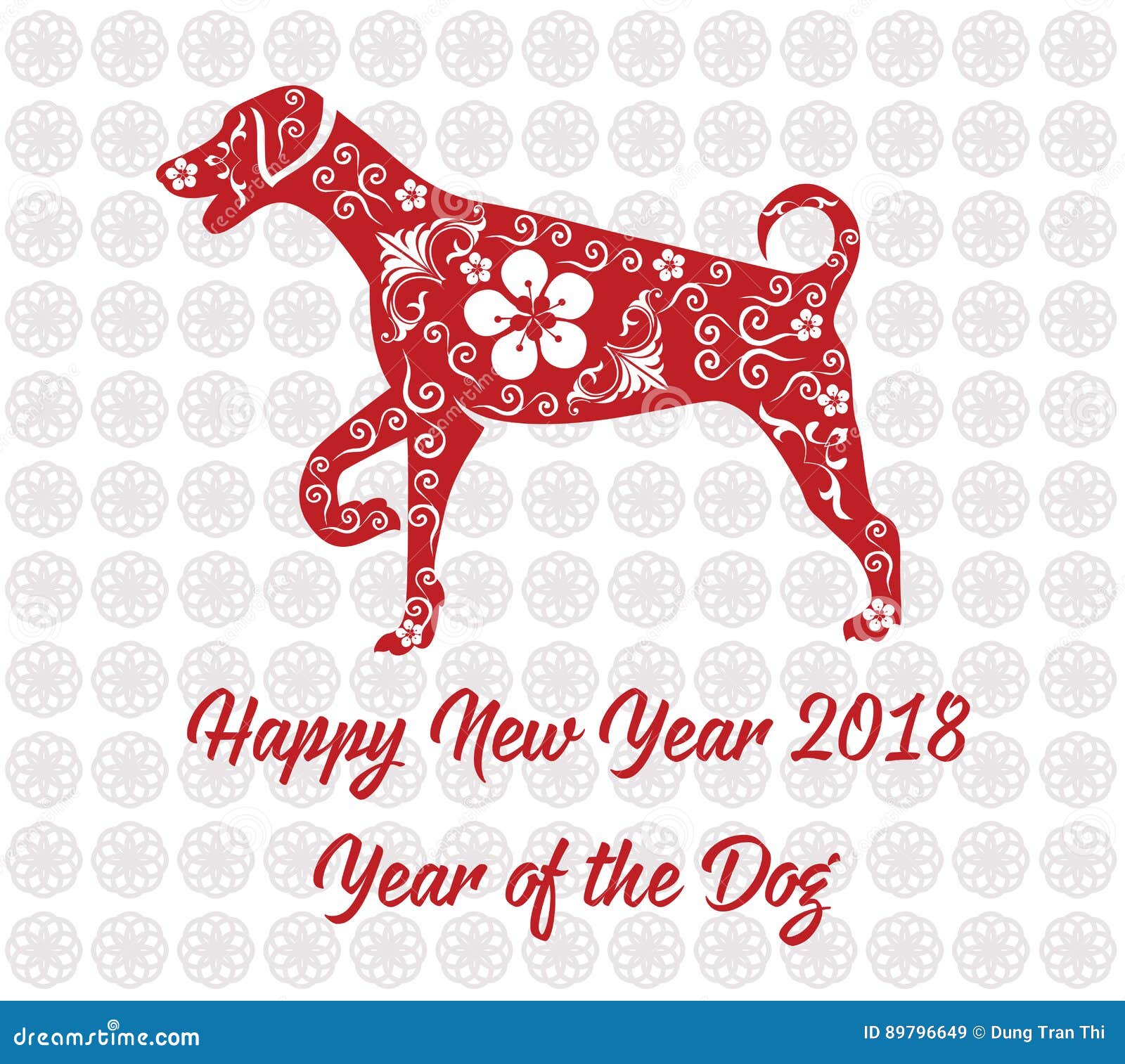 Download Happy Chinese New Year 2018 Card Year Of Dog. Stock Vector ...