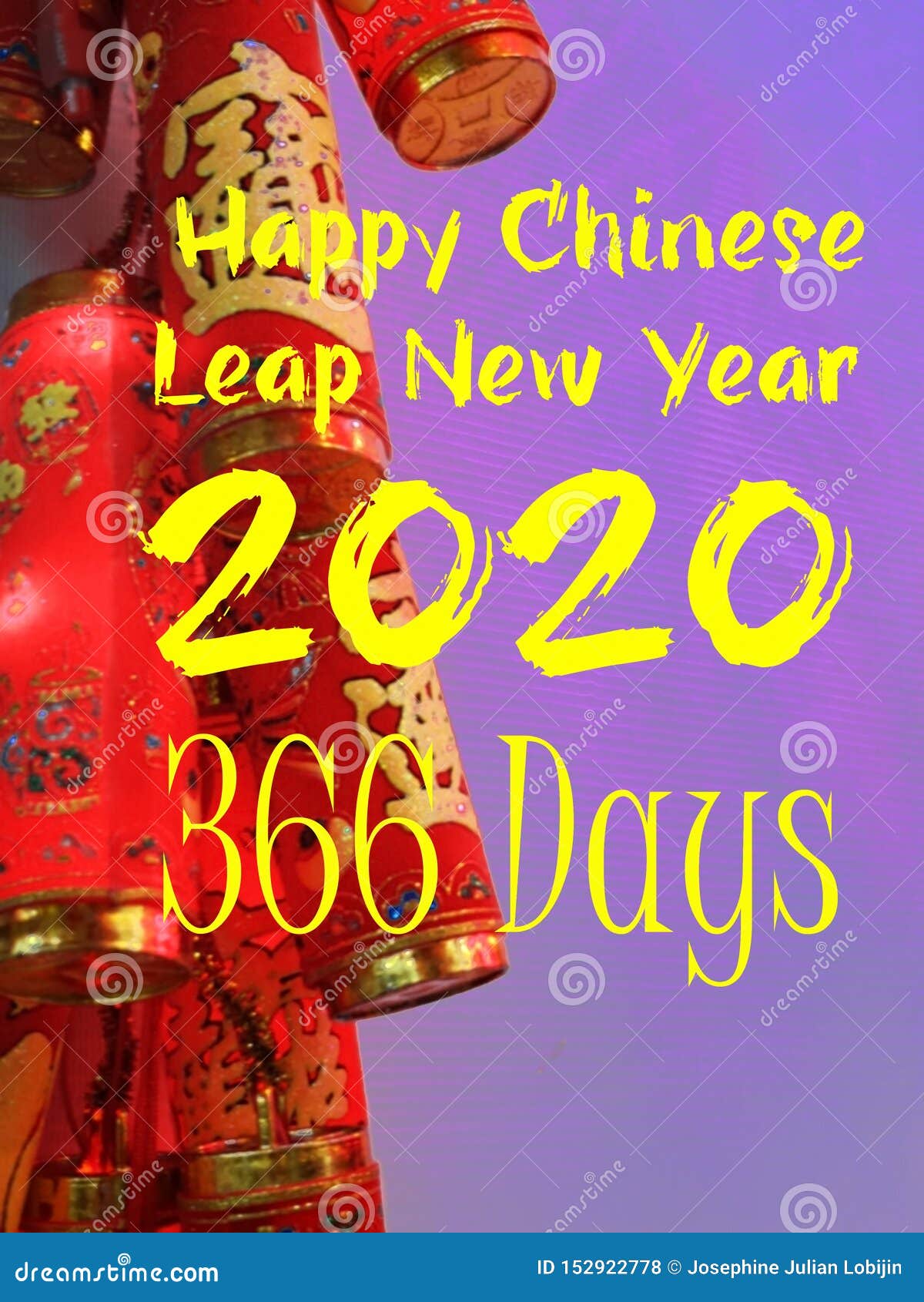 Happy Chinese New Year 2020 a Leap Year 366 Days. Stock Photo Image