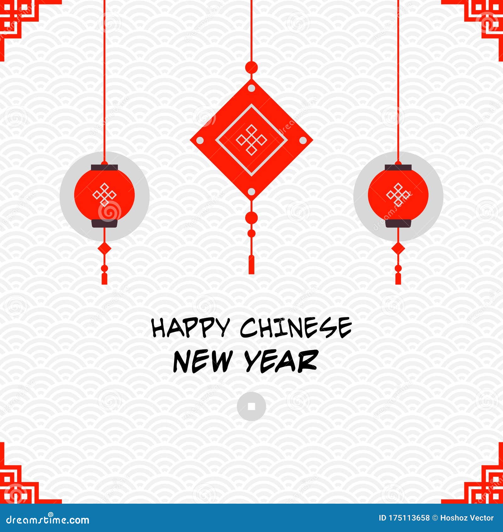 Happy Chinese New Year in White Background with Red Lantern. Vector Stock  Vector - Illustration of holiday, color: 175113658